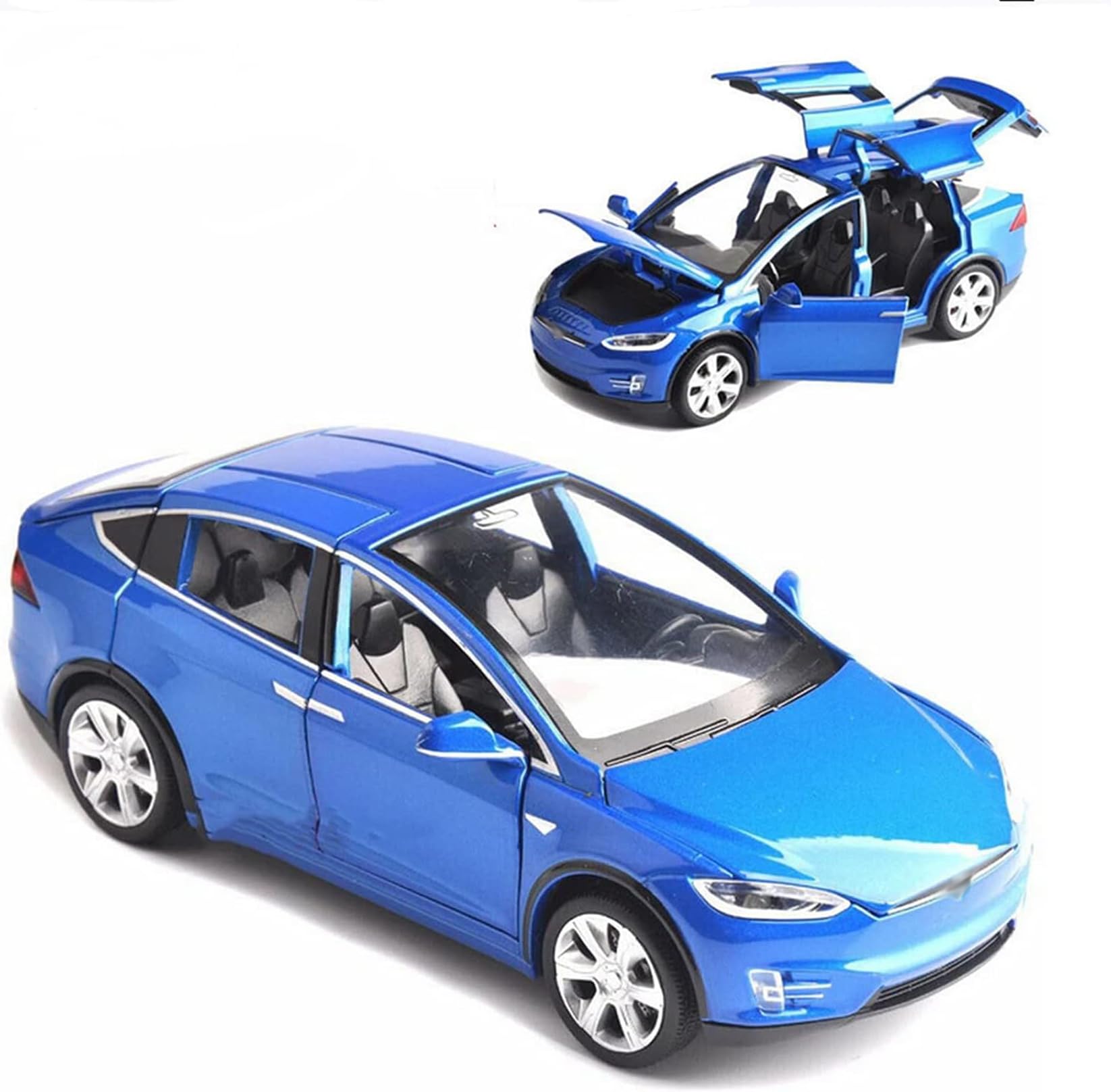 Nyganmelloz1:32 Diecast model cars tesla toy cars mode toy car with sound & light, Blue