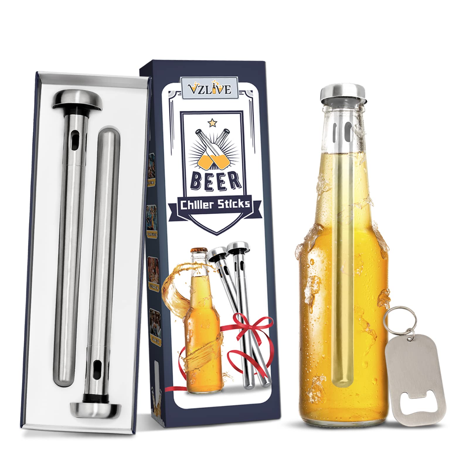 Men Gifts, Beer Chiller Sticks for Bottles, Beer Cooler Gifts for Men, Beer Accessories, Gadgets for Beer Lovers, Birthday Gifts Ideas for Dad Husband