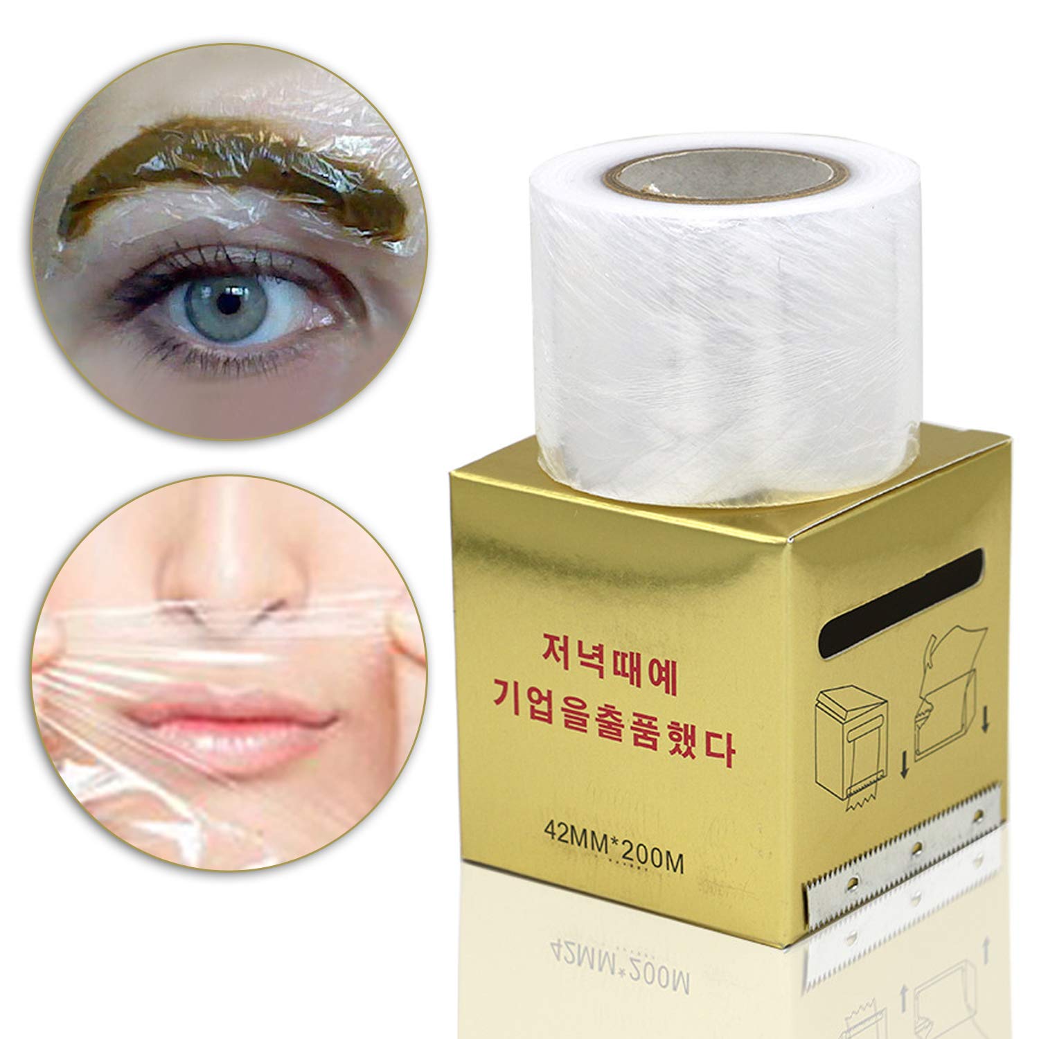 Eyebrow Tattoo Plastic Wrap, Tattoo Preservative Film, Professional Eyebrow Tattoo Makeup Supplies for Eyebrow Eyeline Tattoo Lip and Tattoo, Cover Film for Women