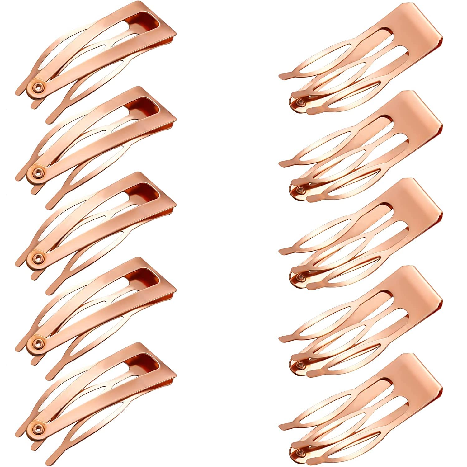 MAKINGTEC Snap Hair Clips, Double Grip Metal Snap Anti-Slip Hair Clips, Women Hair Clips Hair Decorative Accessories for Ladies and Girls (20pcs, Rose Gold)