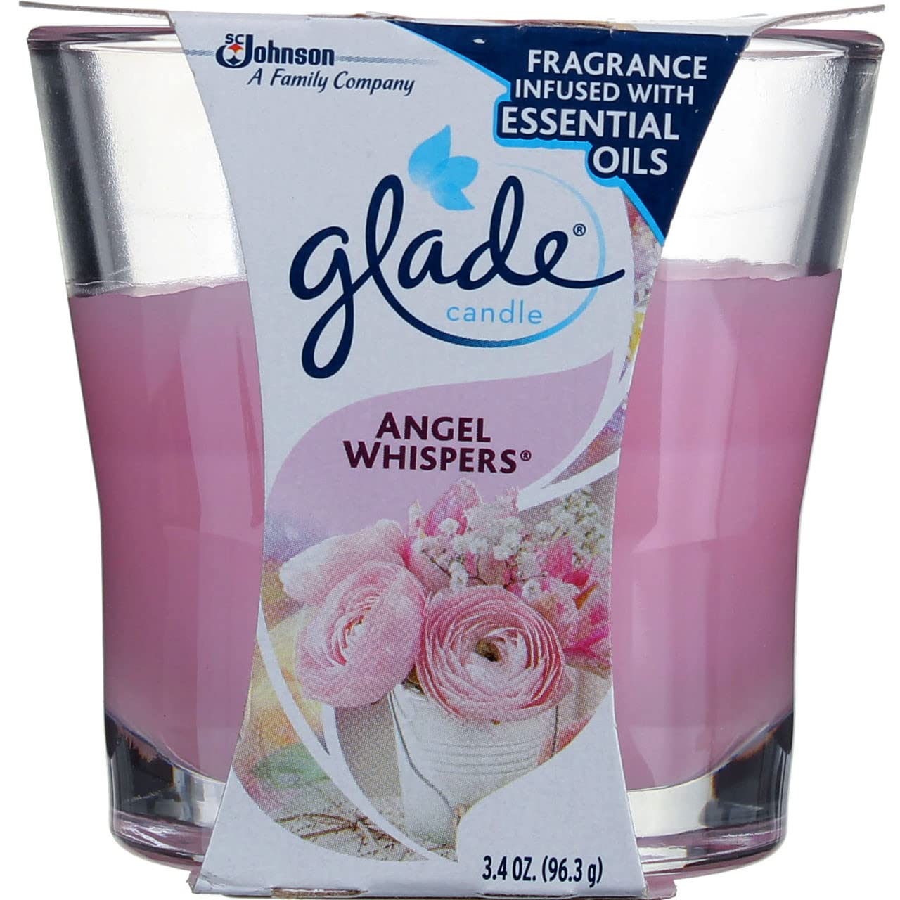 GladeJar Candle Air Freshener, Angel Whispers, 3.4 oz - Pack of 4 Candles