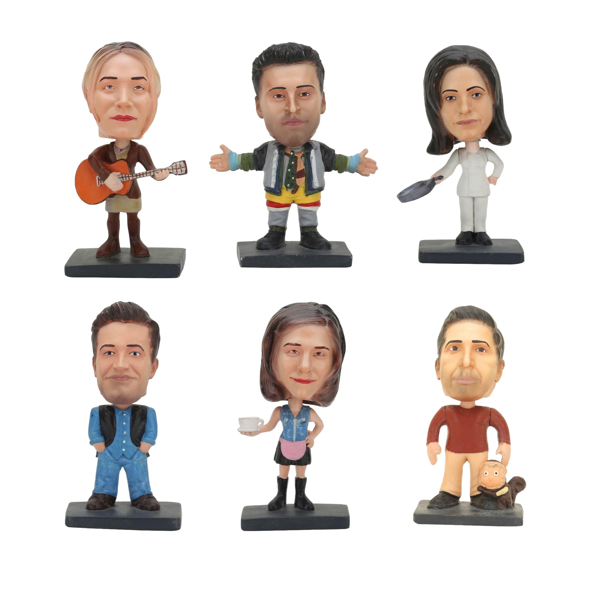 F.R.I.E.N.D.S.Bobblehead (All 6 Combo) | 10 cms | Resin | Action Figure | Friends TV Show | Gift for All | Friends Merchandise