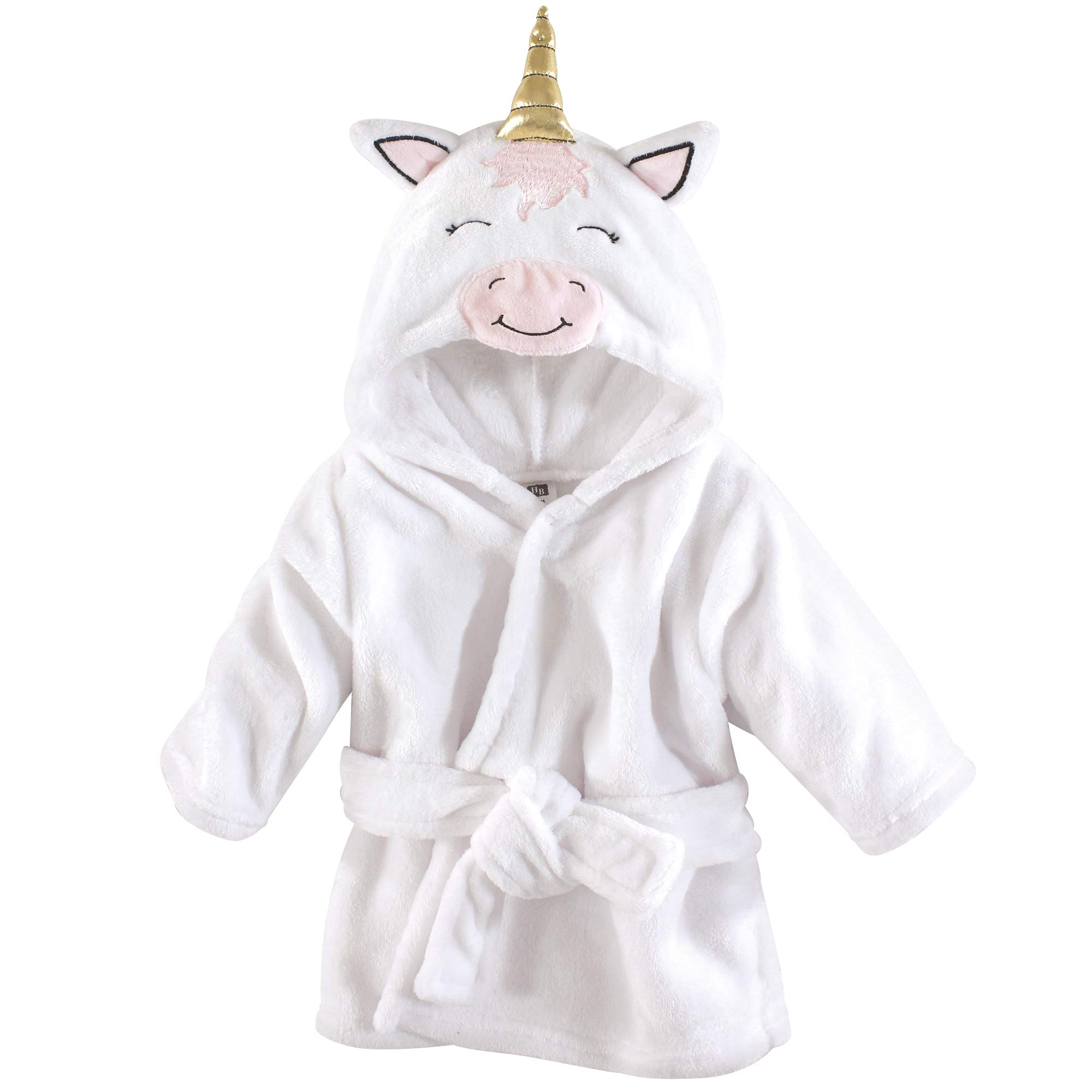 Hudson Baby Soft Plush Baby Bathrobe, Modern Unicorn, 0-9 Months