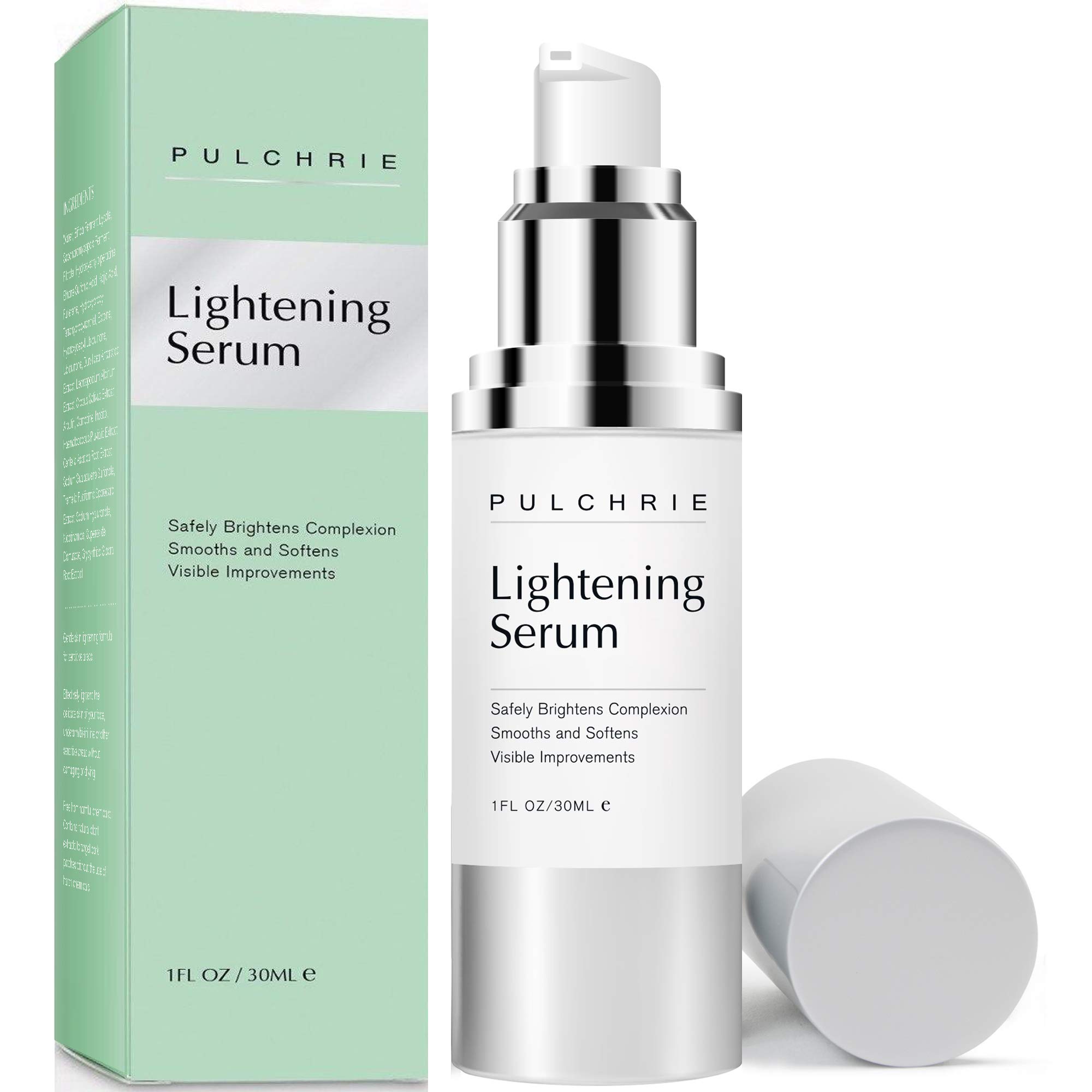 PULCHRIE Lightening Serum ,Skin Lightener for Face and Body, Dark Spot Corrector Remover with Kojic Acid, Fullerene and Arbutin