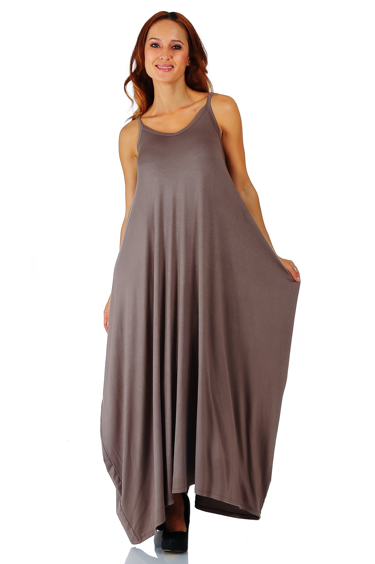 Simply Ravishing Casual Maxi Boho Harem Spaghetti Strap Dress