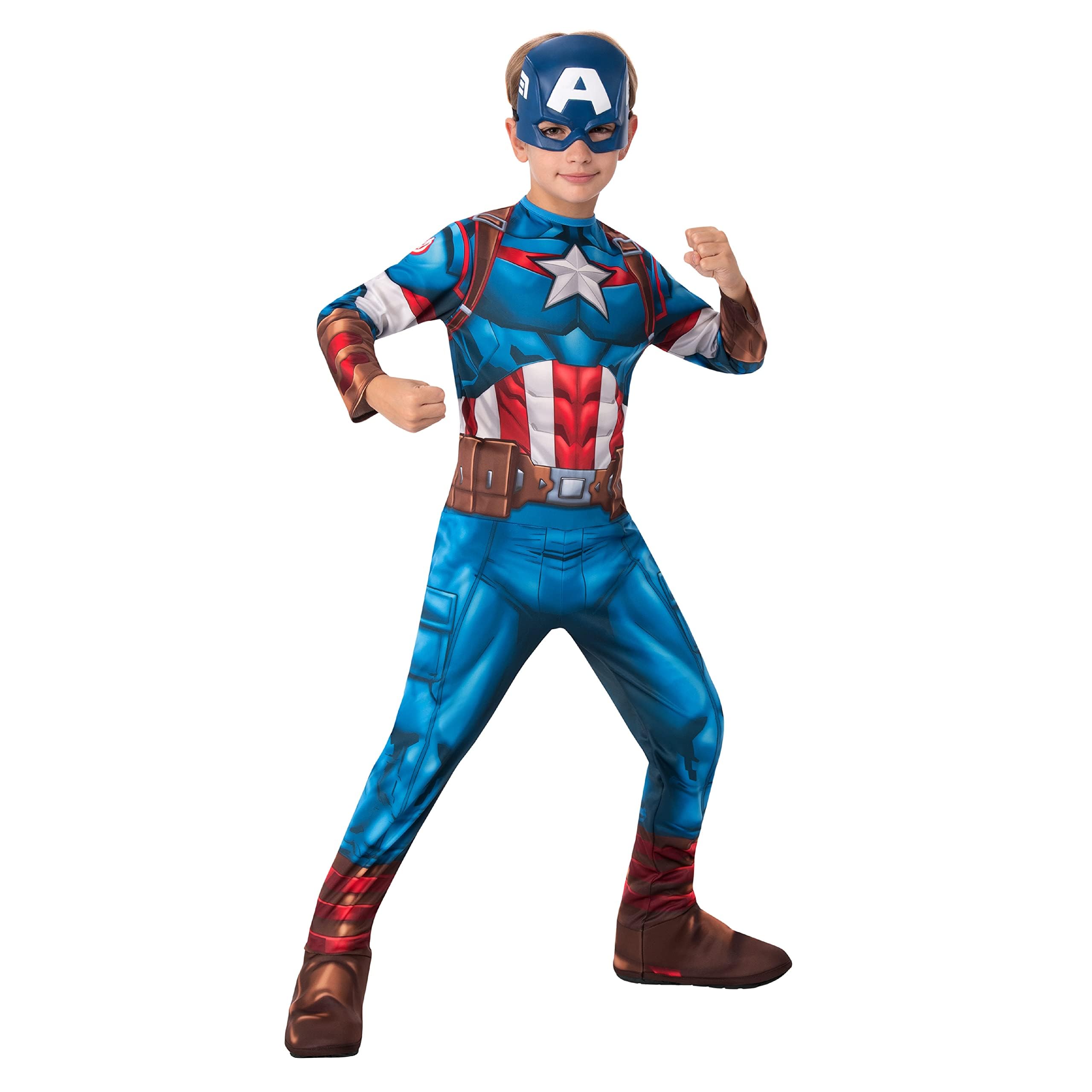 Rubie's Official Marvel Avengers Captain America Classic Childs Costume, Kids Superhero Fancy Dress Medium