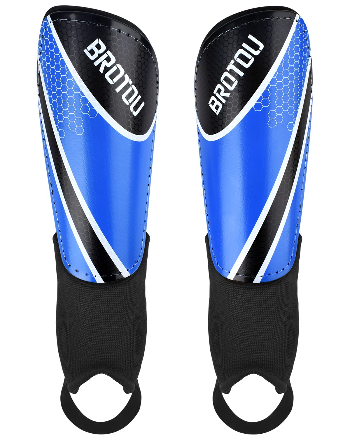 BROTOUYouth Football Shin Guards, Light Weight Football Protection Equipment with Ankle and Leg Calf Protection, Protective Gear for Boys Girls (M)