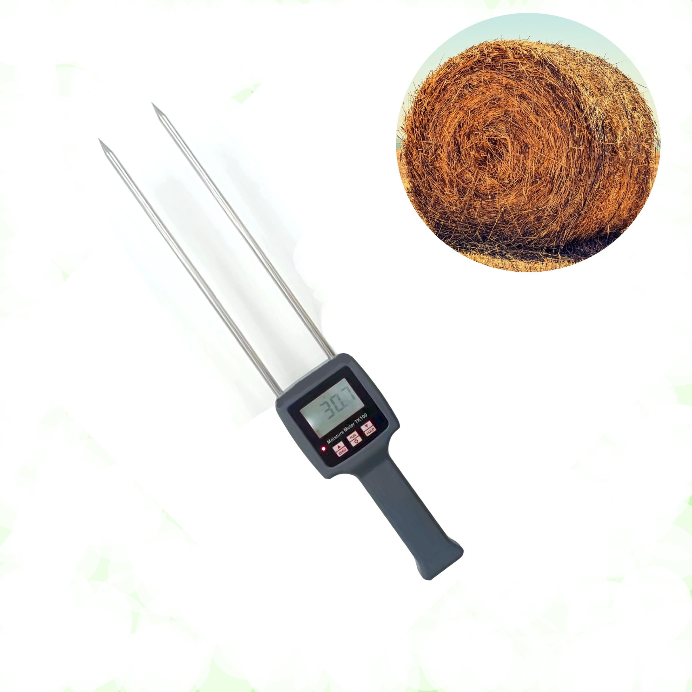 𝐔𝐩𝐠𝐫𝐚𝐝𝐞 TK100, TK100H Portable Hay Moisture Mete,Precision Hay Moisture Meter with long probe,Easy measurement of hay, Grass etc hay moisture, Preventing Spoilage and Mold,10 Years warranty