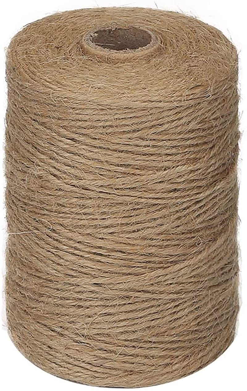 Mumoo Bear Jute Twine, 650 Feet Natural Thick Jute String 3Ply Jute Rope For Floristry, Gifts, Diy Arts&Crafts, Decoration, Bundling, Garden And Recycling (Brown,2Mm,200M)