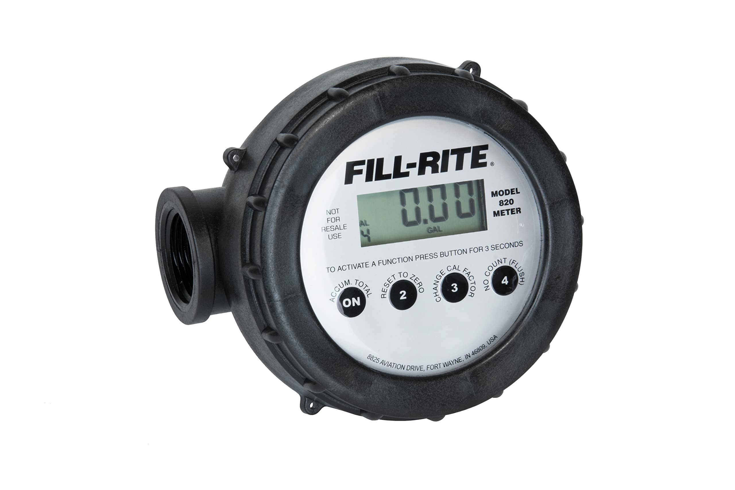 Fill-Rite 820 1" 2-20 GPM(8-76 LPM) Digital Nutating Disc Fuel Transfer Meter For Use With Water, Diesel, and Mild Chemicals