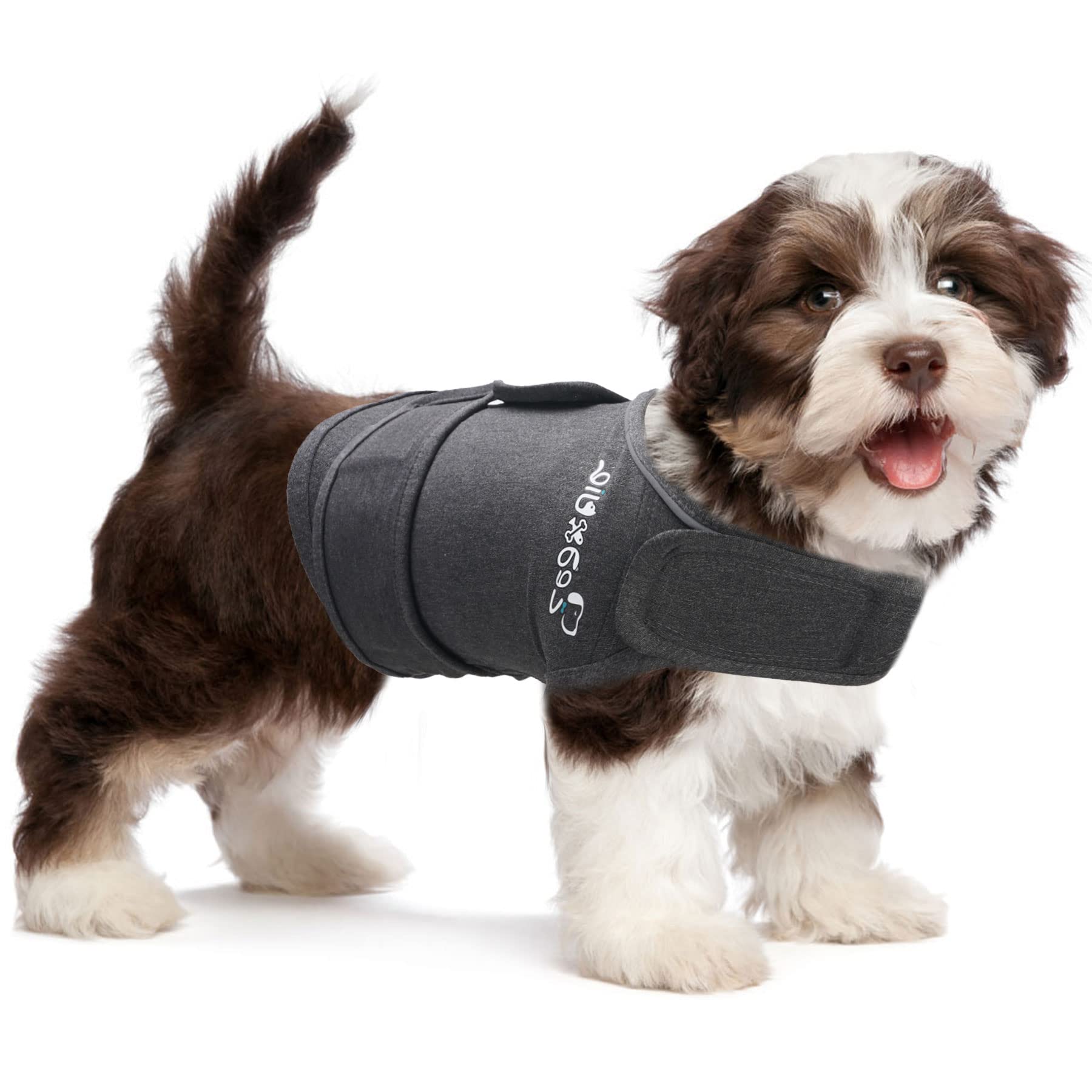 Zeaxuie Baby-Use-Grade Dog Anxiety Vest, Breathable Dog Jacket Wrap for Thunderstorm, Travel, Fireworks, Vet Visits- Calming Coat for Small, Medium & Large Dogs-M-Grey