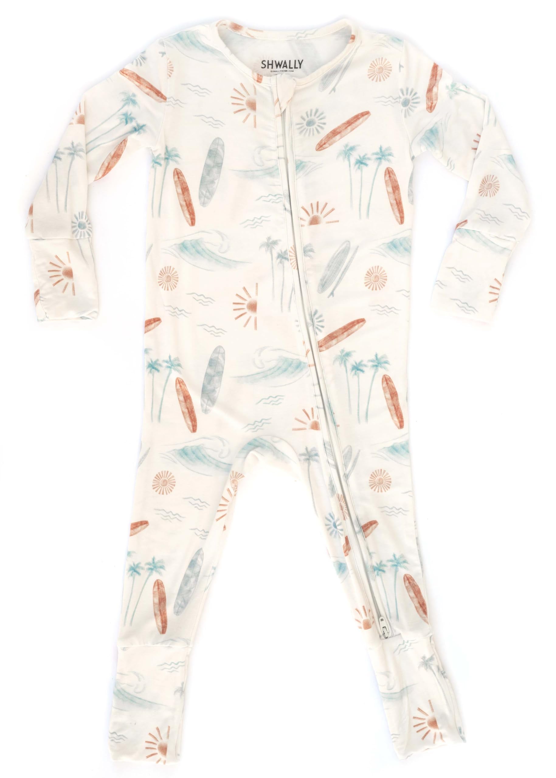 ShwallyOrganic Baby Bamboo Rompers with 11 Signature Prints - Infant Zipper Jumpsuits