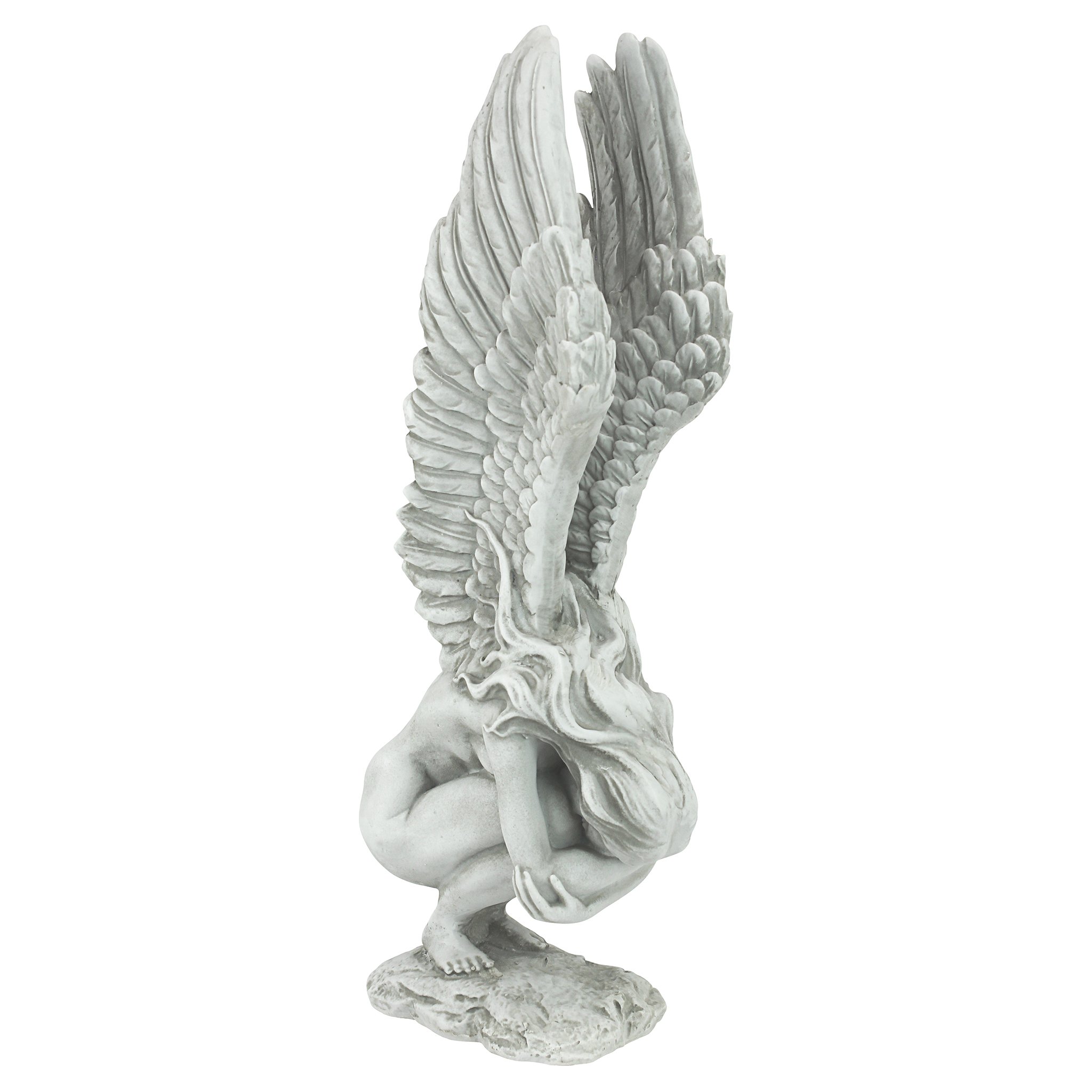 Design Toscano NG33765 Remembrance and Redemption Angel Religious Garden Statue, Medium 15 Inch, Polyresin, Antique Stone,Ivory