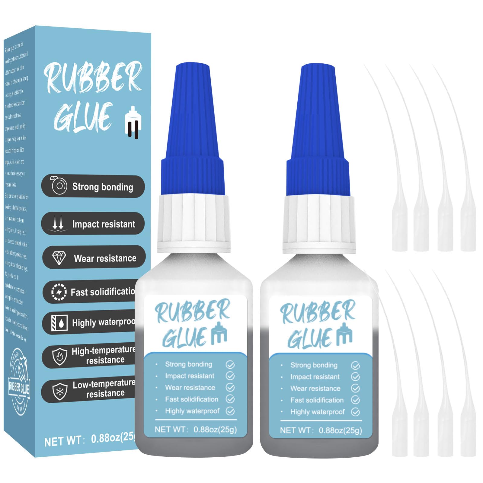 50g Rubber Glue,Strongest Glue for Rubber to Rubber, Instant Rubber Adhesive, Strong Bond,Waterproof, UV Resistant, Suitable for Rubber Products, Tyres, Boots, Belts, DIY Crafts