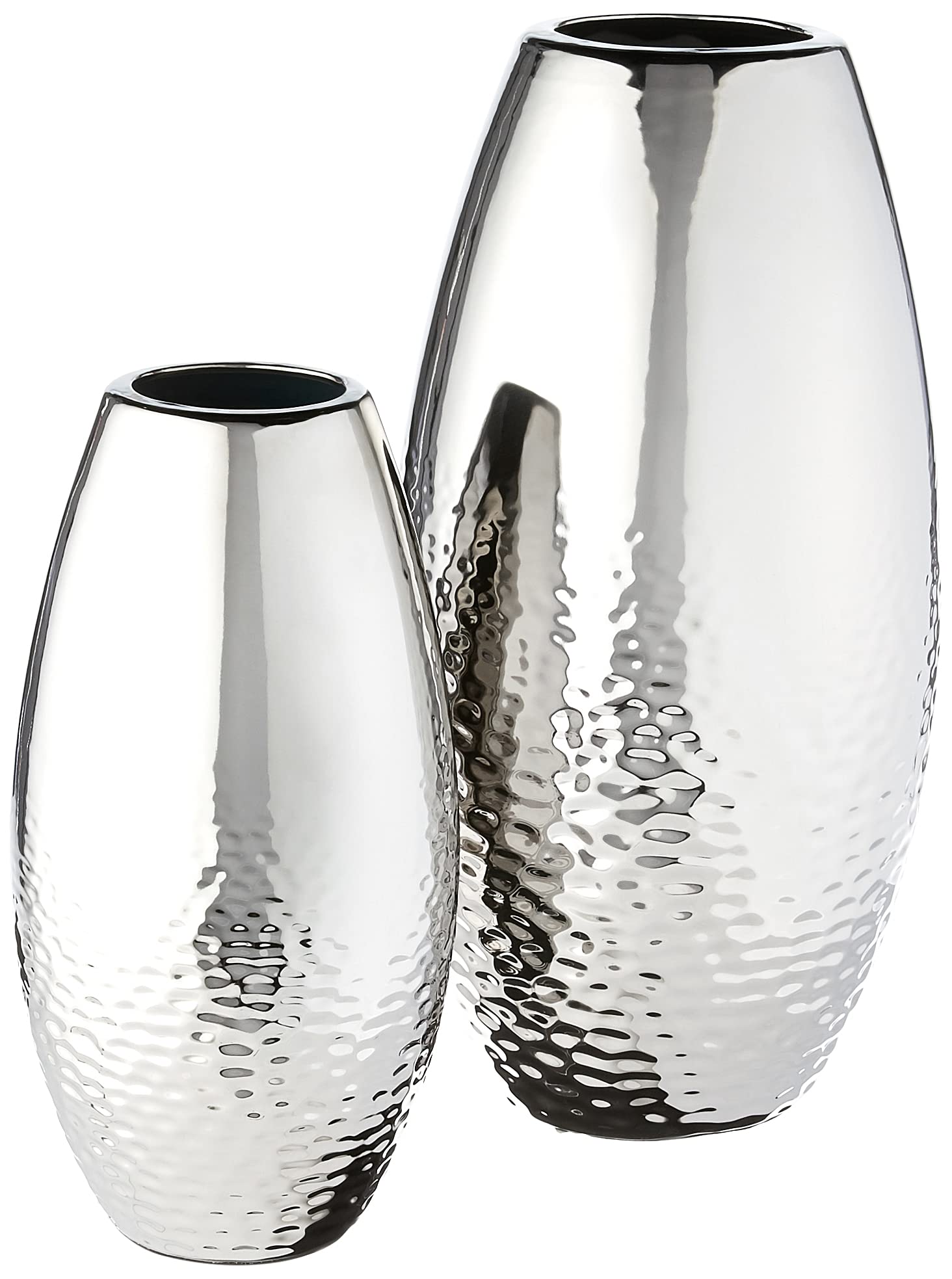 Signature Design by AshleyFurniture - Dinesh Vases - Set of 2 - Glam - Silver Finish