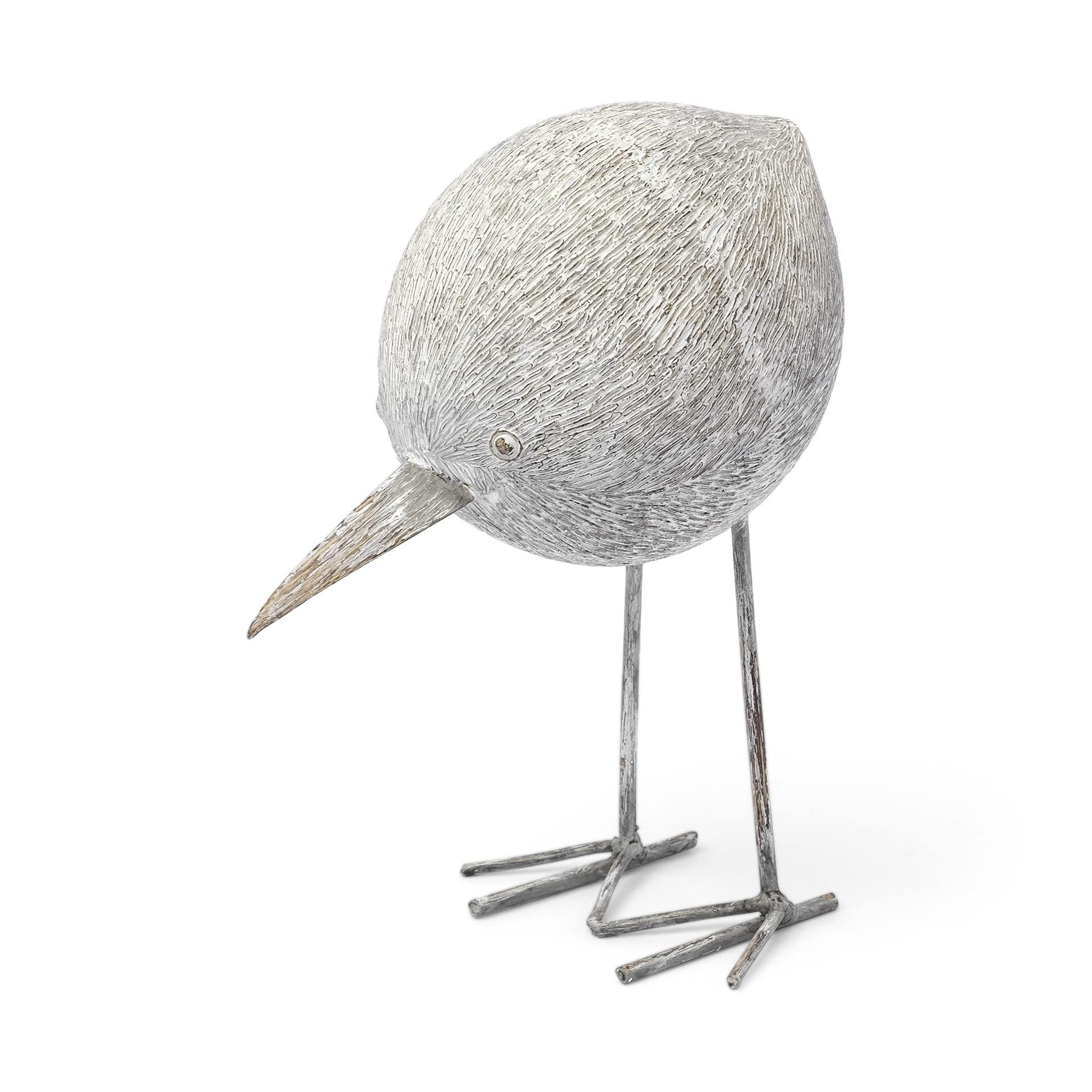 HomeRootsOff White Resin Bird Sculpture