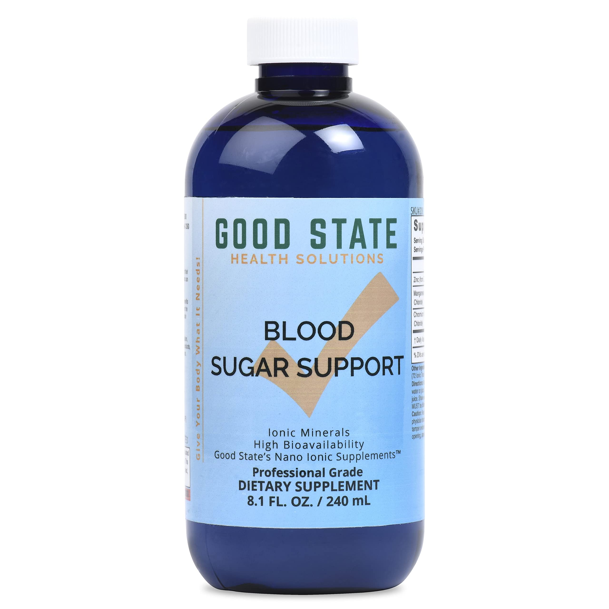 Good State | Blood Sugar Support | Natural | Nano Sized Mineral Technology | Professional Grade | Supports Healthy Blood Sugar Levels | 96 Servings | 8 Fl oz Bottle