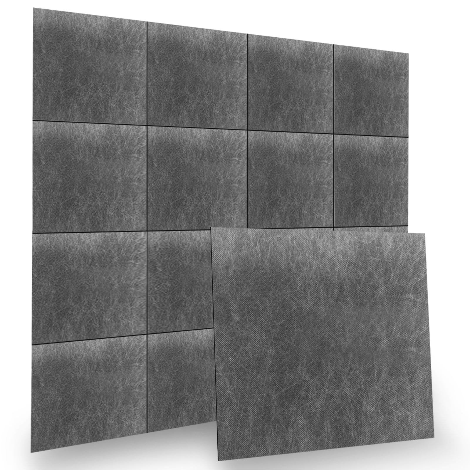 Foneso Mass Loaded Vinyl Sound Proof Barrier, Anti Vibration Deadening Soundproofing Material, Reduces Noise, 12"x12", Thick 80 mil (2mm) (12 Pack)