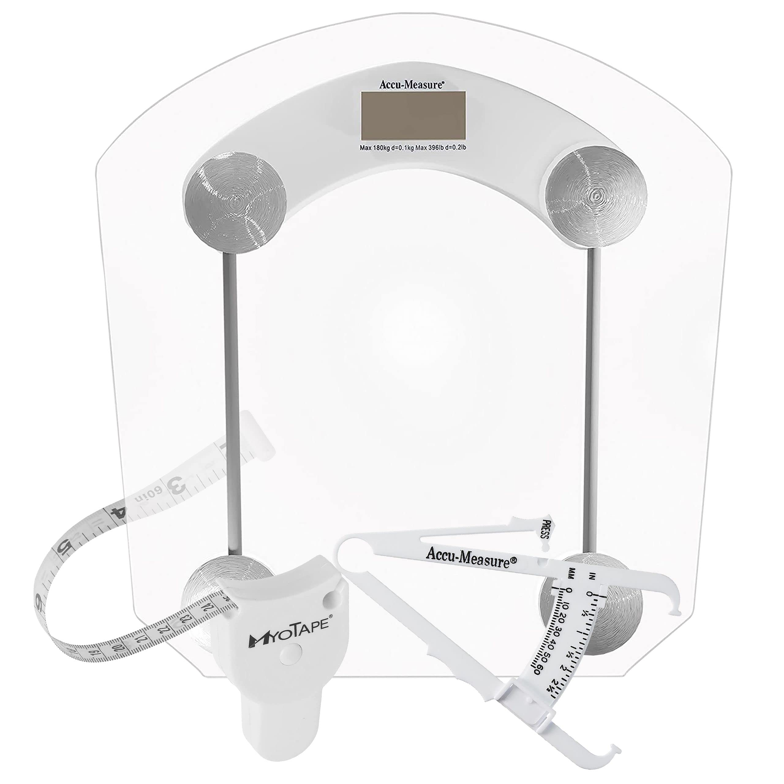 Accu-Measure Digital Scale, MyoTape Body Measure Tape, and Accu-Measure Fitness 3000 Body Fat Caliper