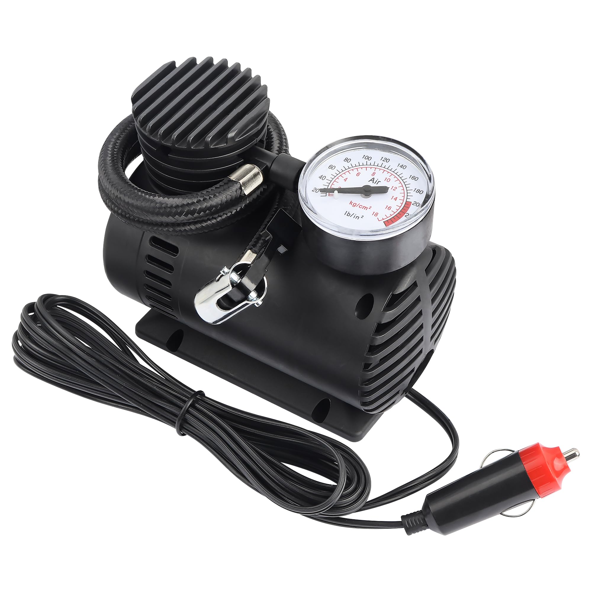 Car Tire Inflator,250PSI Portable Air Compressors with Pressure Gauge for Emergency Rescue,Car Essentials 12V Universal Tire Pump Air Pump for Car Motorcycle Bicycle Basketball