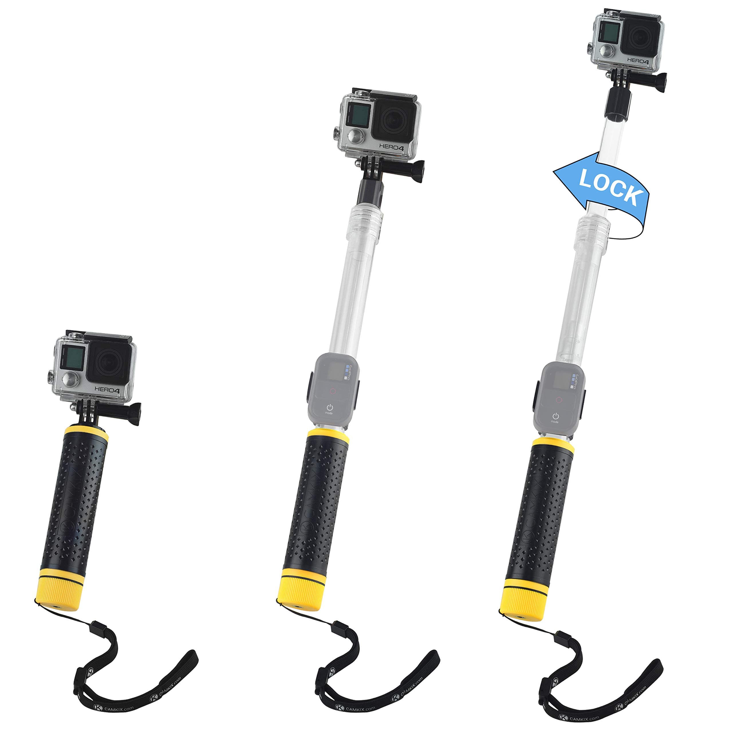 CamKix Waterproof Telescopic Pole Floating Hand Grip - Compatible with Gopro Hero 7, 6, 5, Black, Session, Hero 4, Session and DJI Osmo Action