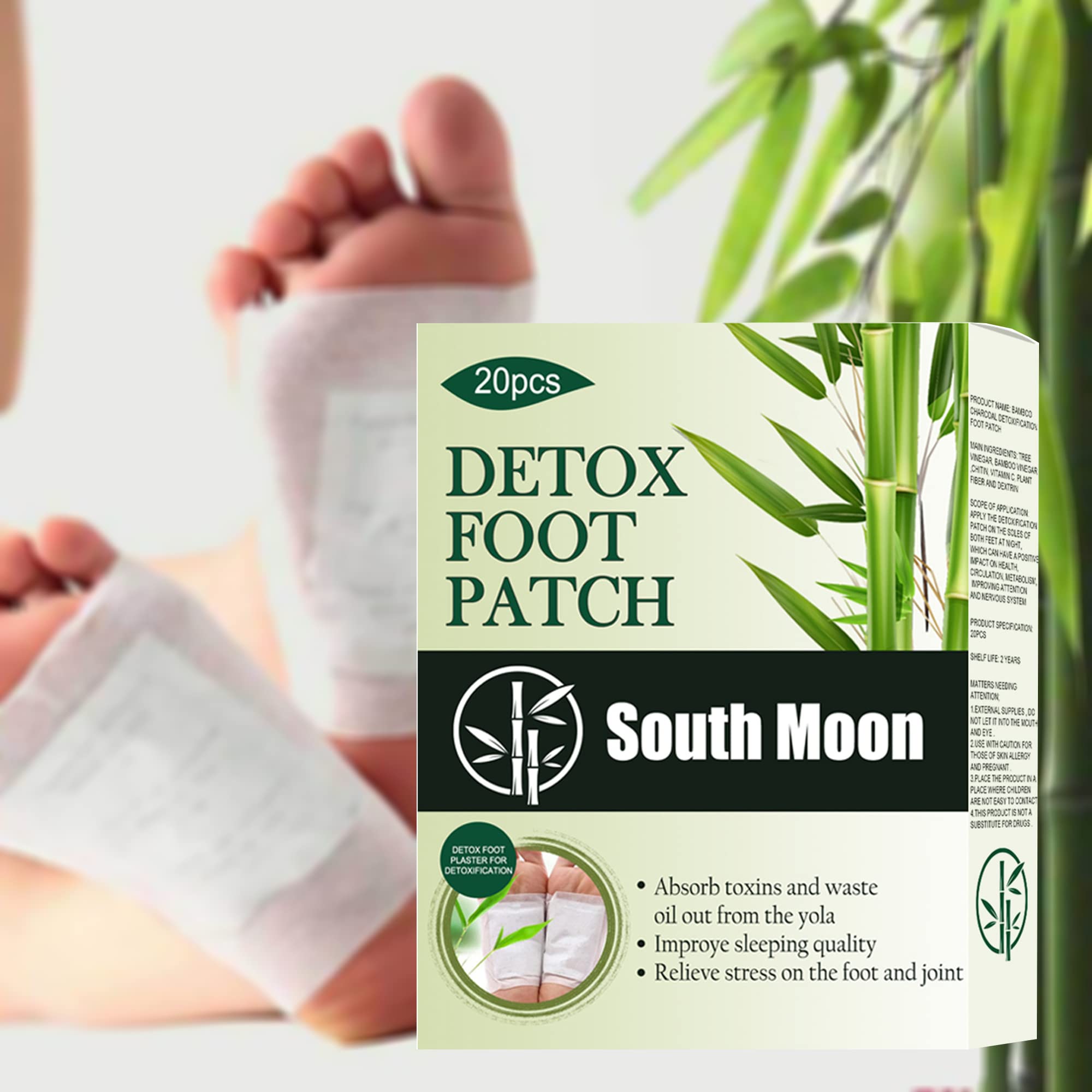 20Pcs Deep Cleansing Feet Patchs,T.D.PRETTY Body Detox Foot Pads,Foot Care For Better Sleep, Expel Toxins, Relax Body And Mind, Dehumidify And Improve Mood