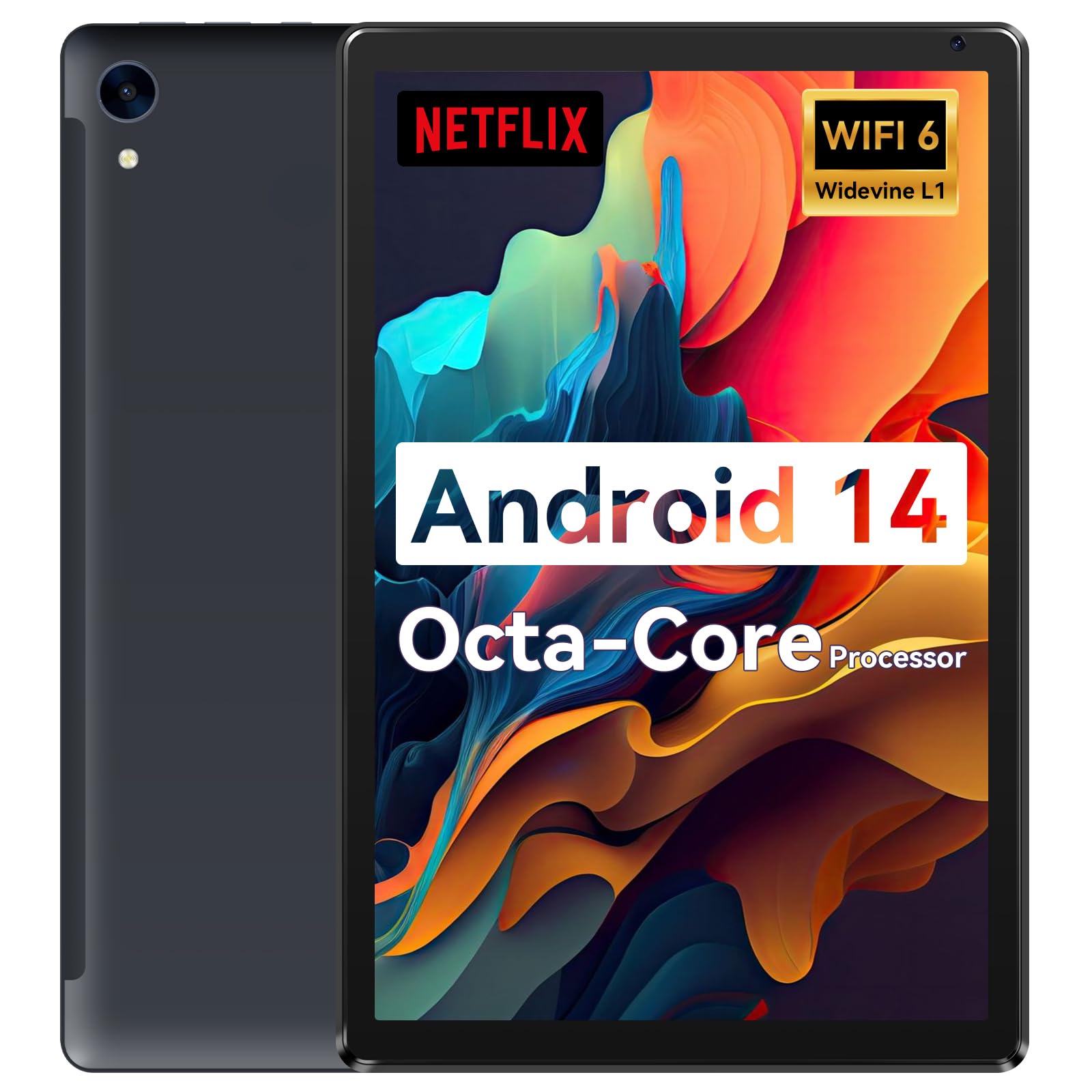 Tablet,10.1" Android Tablet with Octa-core Processor 10GB RAM 128GB ROM HD IPS Touchscreen 8H Battery, Wi-Fi 6, BT 5.0, Dual Camera, Google Tablets 2024