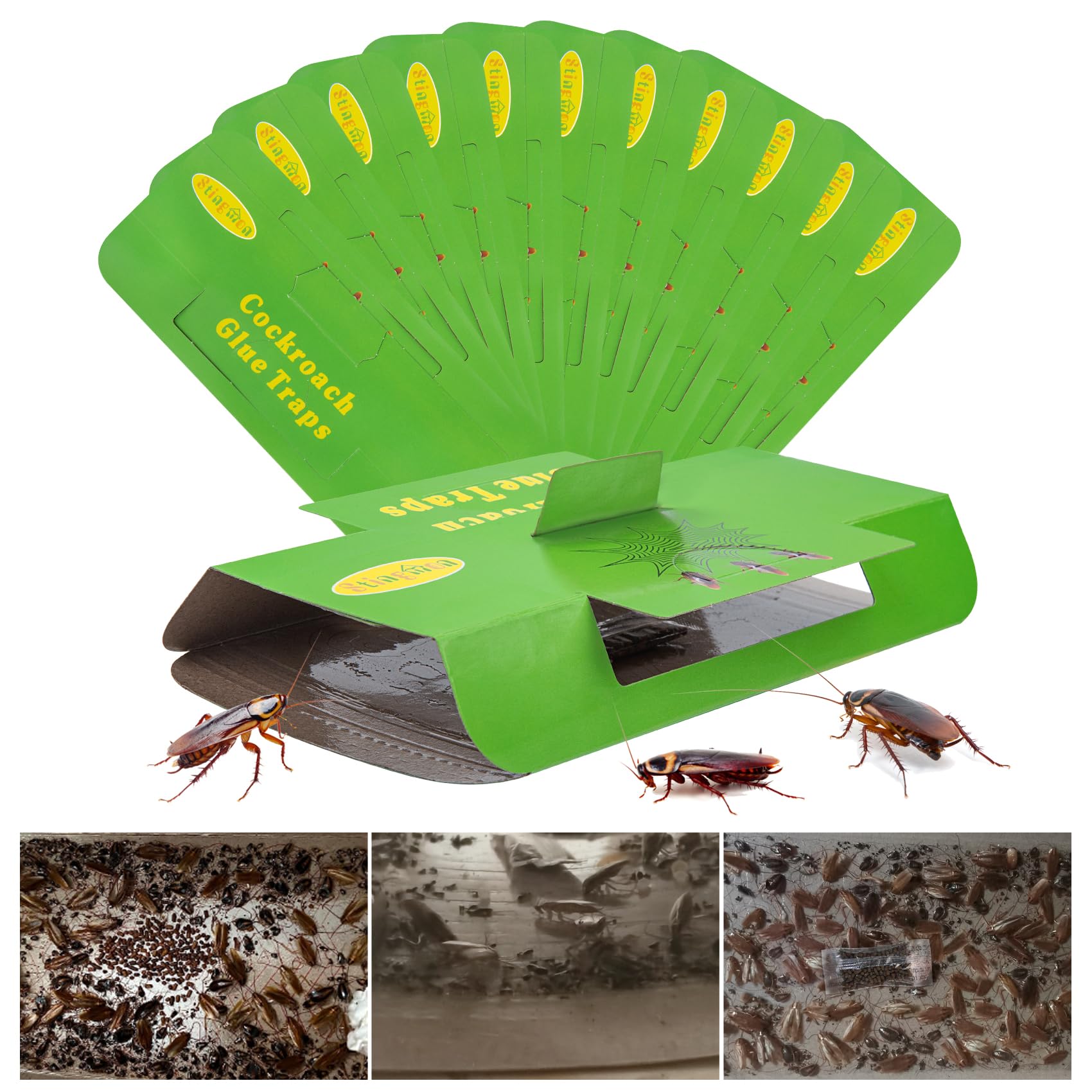 24 Pack Roach Traps Indoor Roach Killer Indoor Infestation, Cockroach Killer Indoor Home Cockroach Trap Sticky Traps for Insects