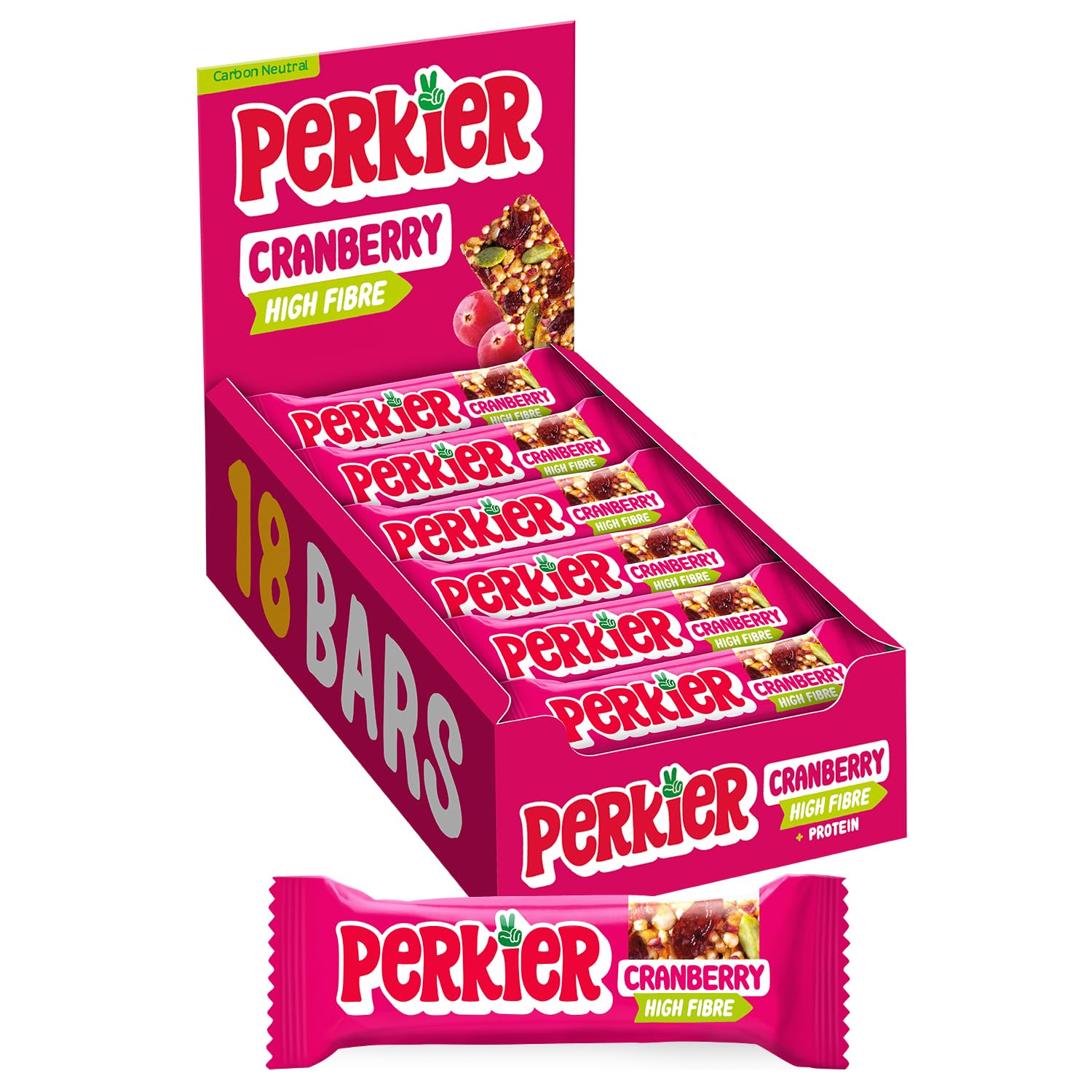 PERKIER Quinoa Bar Goji And Cranberry 35 G (Pack Of 18)