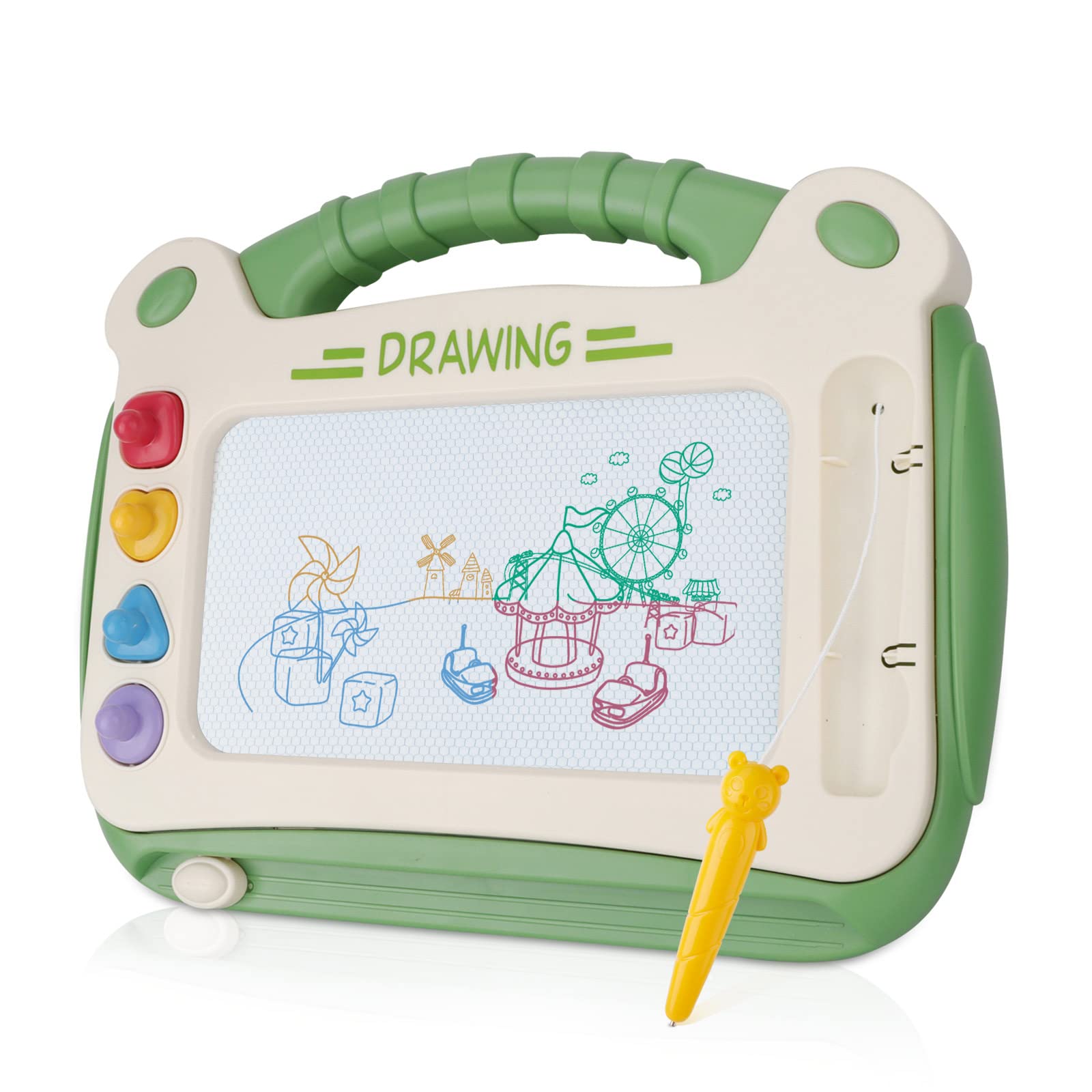 CS COSDDI Magnetic Drawing Board for Kids, Doodle Boys Girls Toys Age 2 3 4 Magnetic Doodle Board for Kids Birthday Gift for 2 3 4 Years Old (Green)