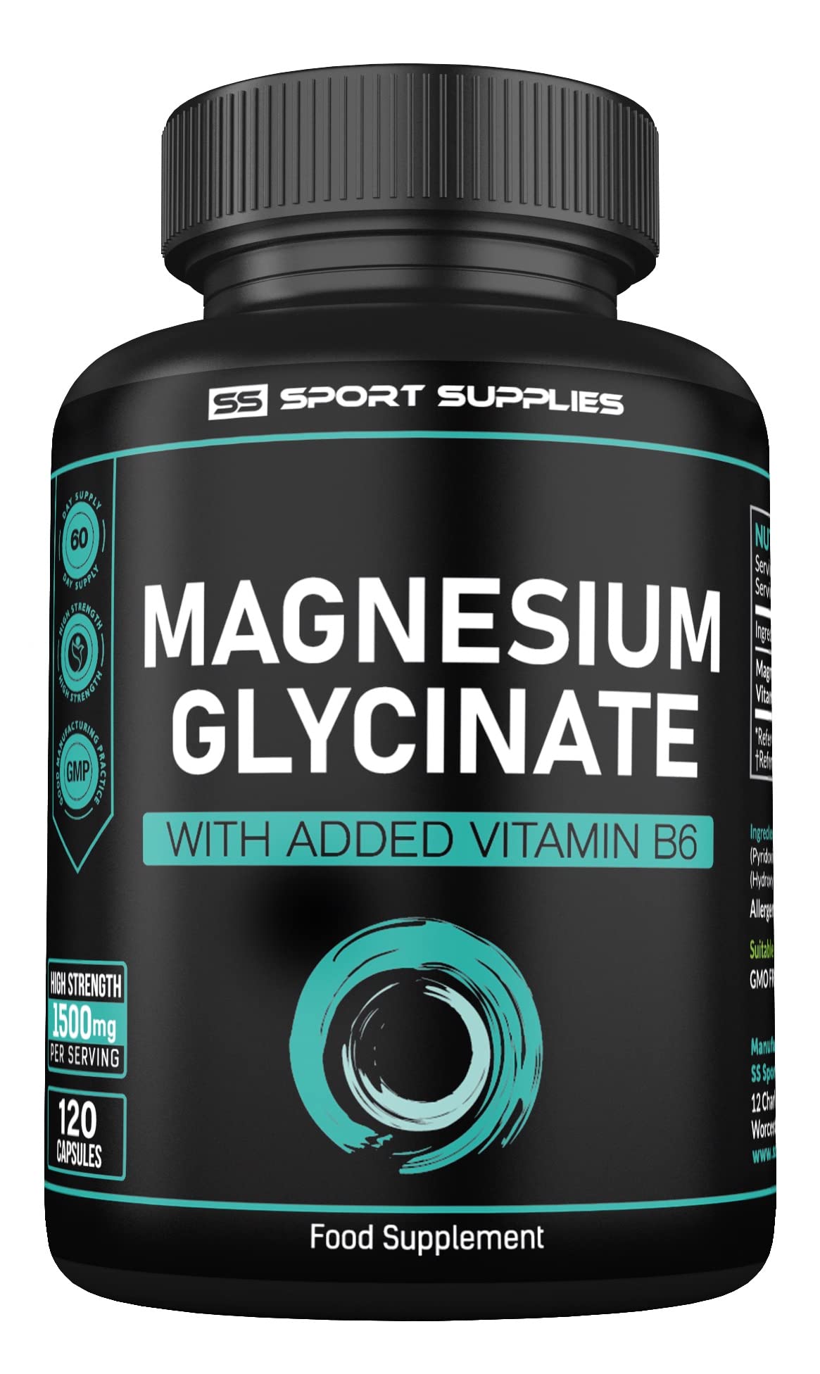 Magnesium Glycinate Supplements 1500mg & Vitamin B6-120 High image