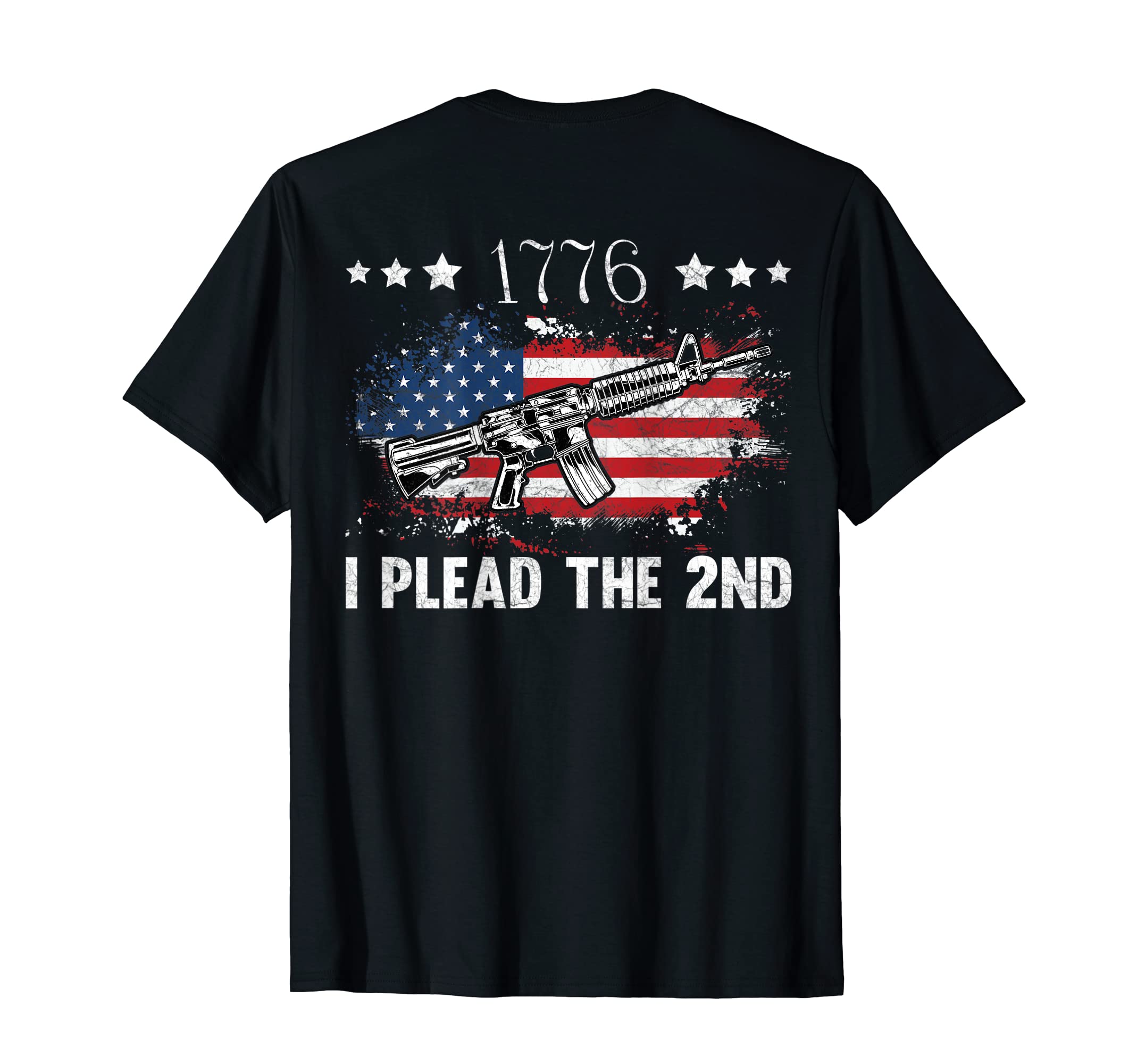 I Plead The 2nd Amendment Pro-Gun, AR-15 Rifle American Flag T-Shirt