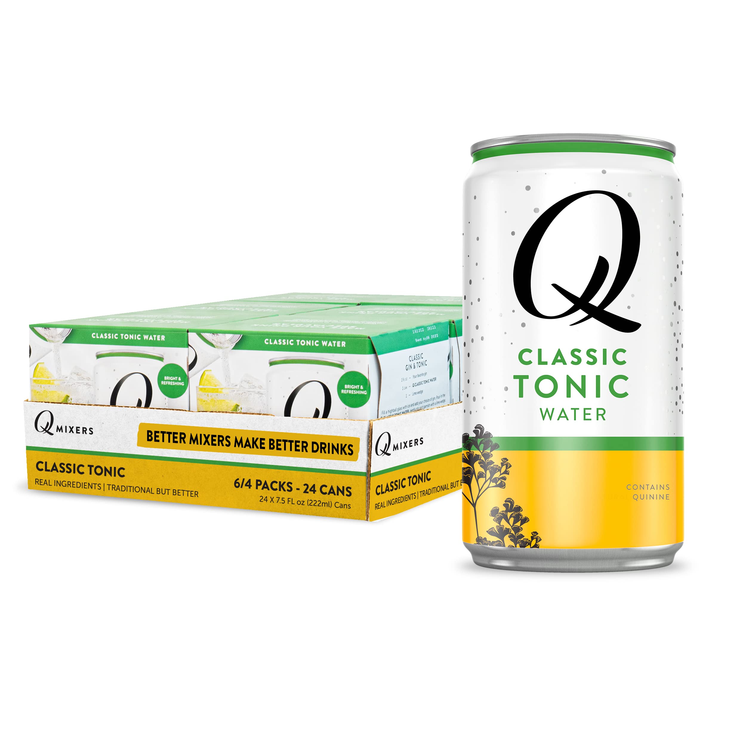 Q Mixers Classic Tonic Water, Premium Cocktail Mixer Made with Real Ingredients, 7.5 Fl Oz (Pack of 24)