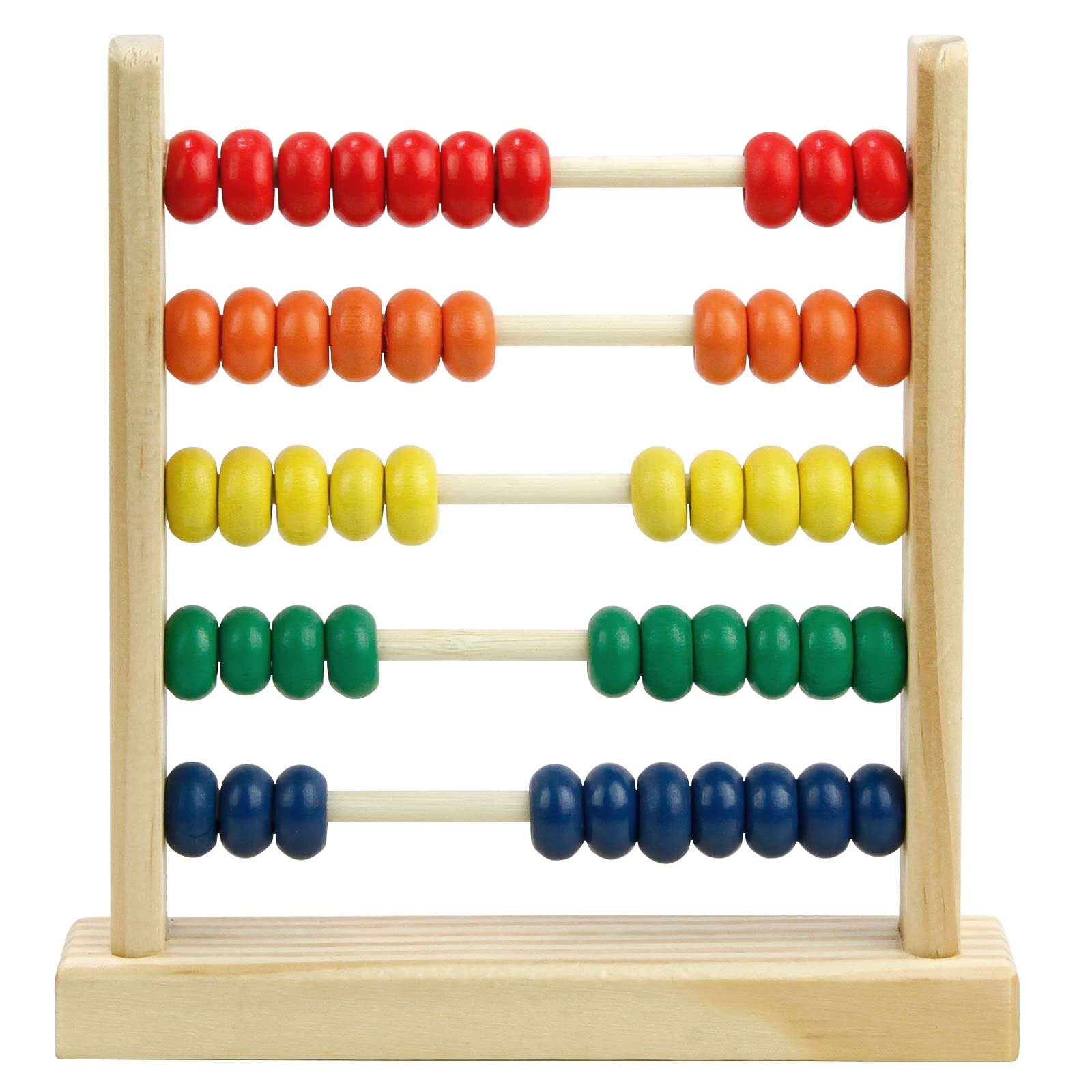 SealiveWooden Abacus for Kids Math - 50 Beads Counting Toy, Multi-Color Counters for Kids 3-5, Counting Toys for Preschool Learning & Development, Develops Coordination, Motor Skills