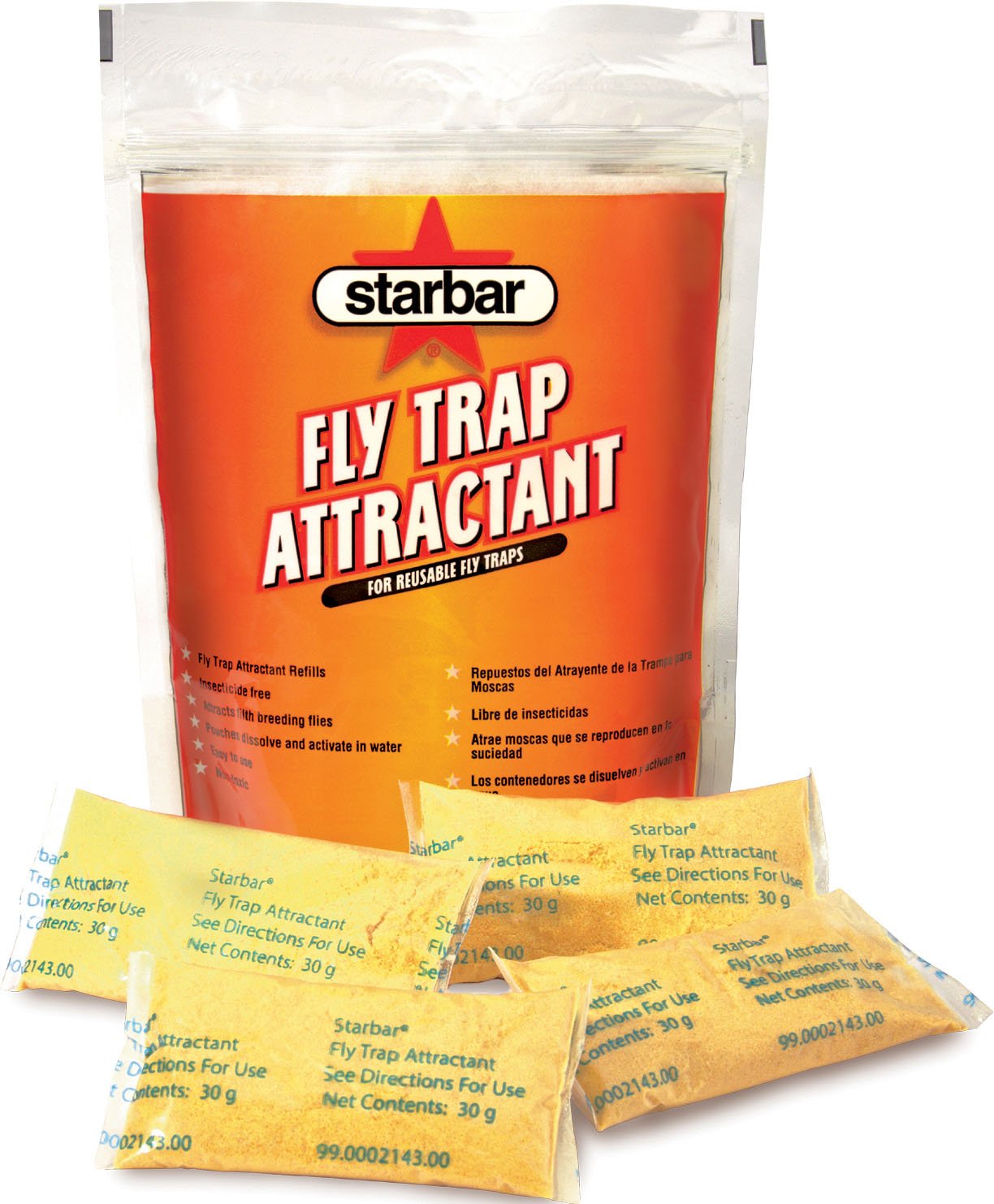 StarbarFly Trap Attractant Refill For Reusable Fly Traps, 8-30g