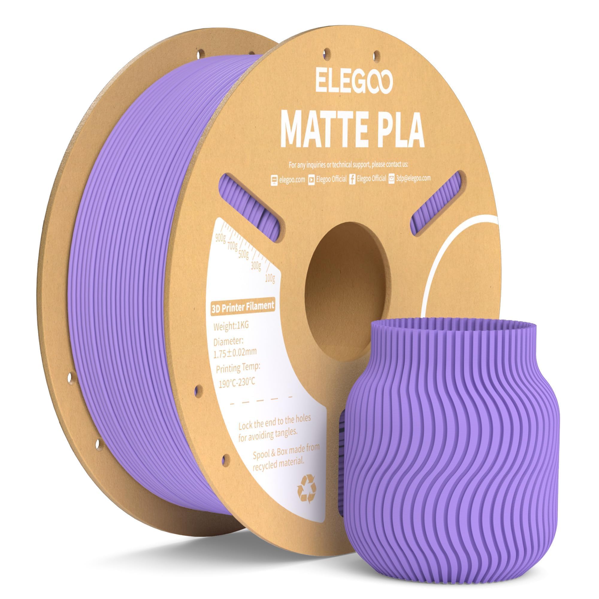 PLA Matte 3D Filament Lavender Purple