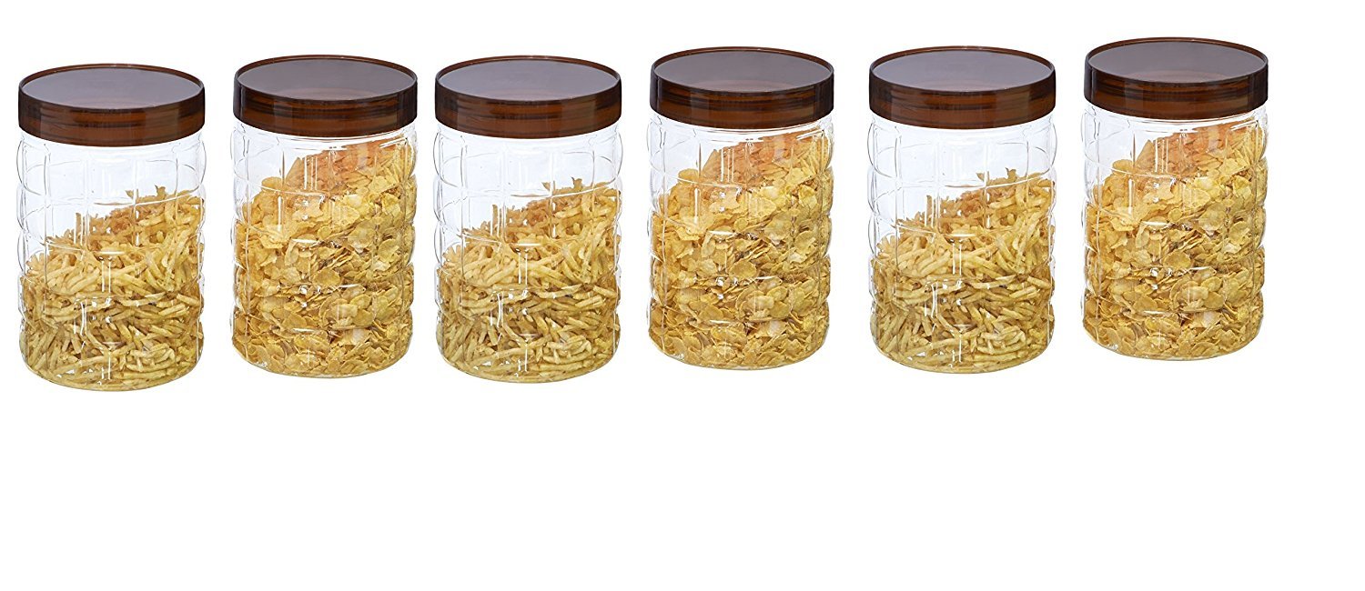 Steelo Solitaire Plastic Jars 6 Pc Set (2000 ML)