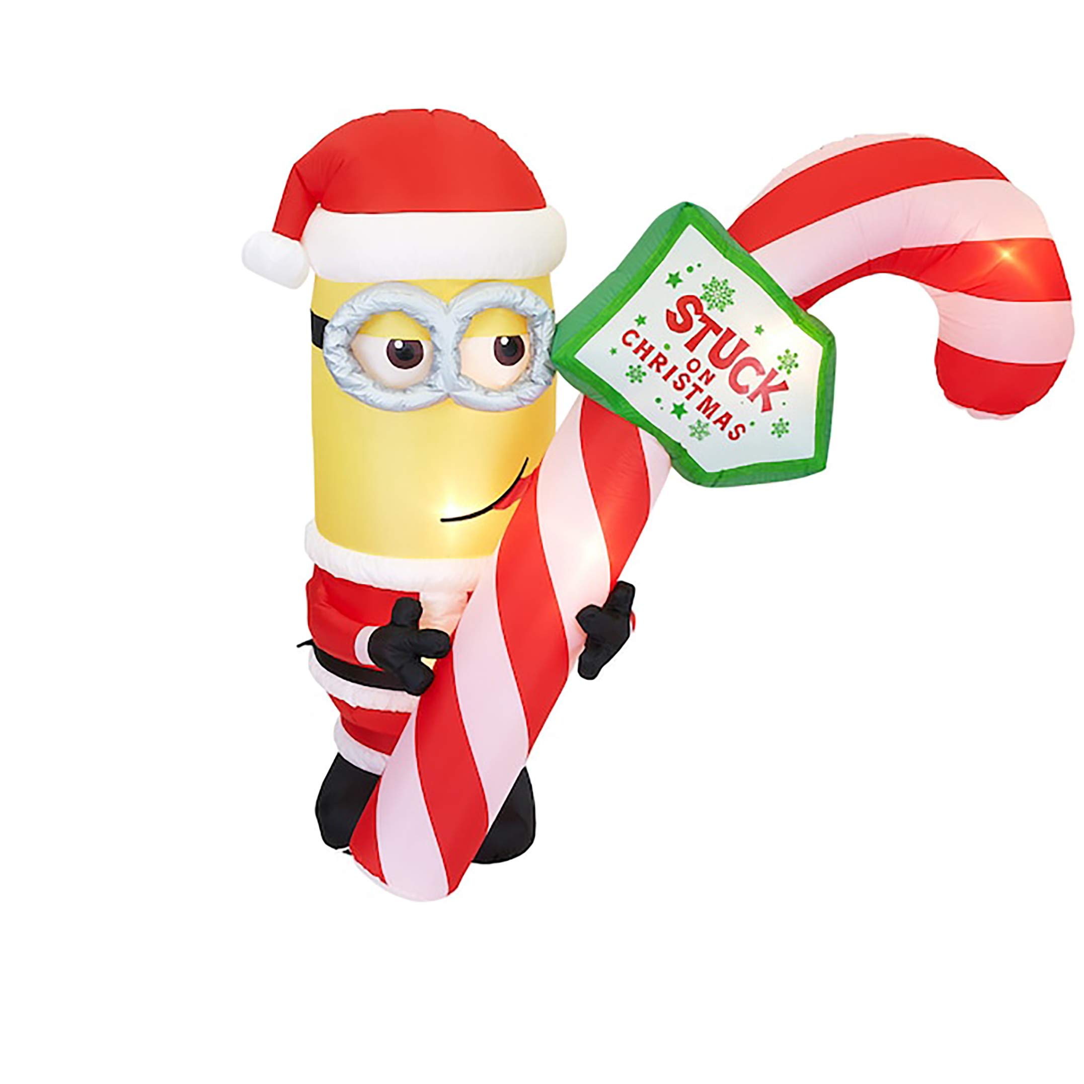 Buy Gemmy7Ft. Tall Christmas Inflatable Minion Kevin Holding Candycane ...