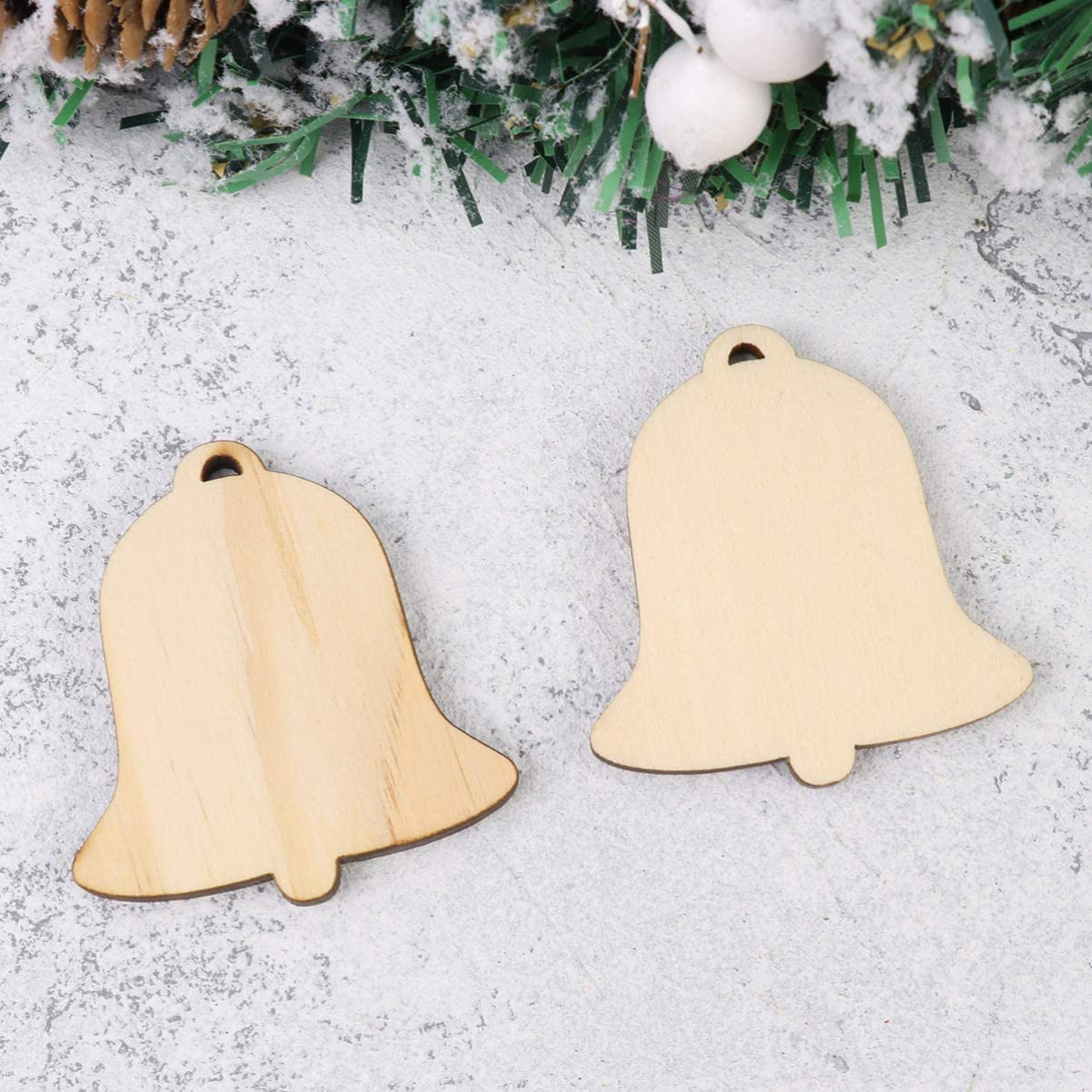 Haoser 10 pcs Hanging Wooden Christmas Tree Decor Ornaments