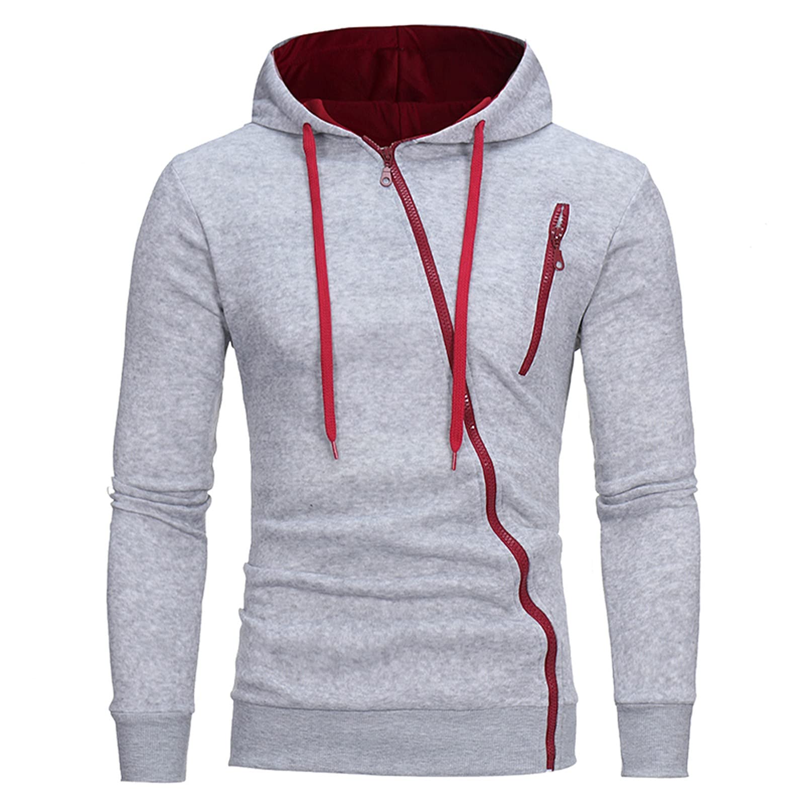 Men's Hoody Sweat Jacket Zip Hoodie Men's Oversize Sweat Jackets Hooded Jacket Autumn Winter Hoodie Sweatshirt Hoodie Pullover Streetwear Tops Couple Gifts Grey M, gray, M