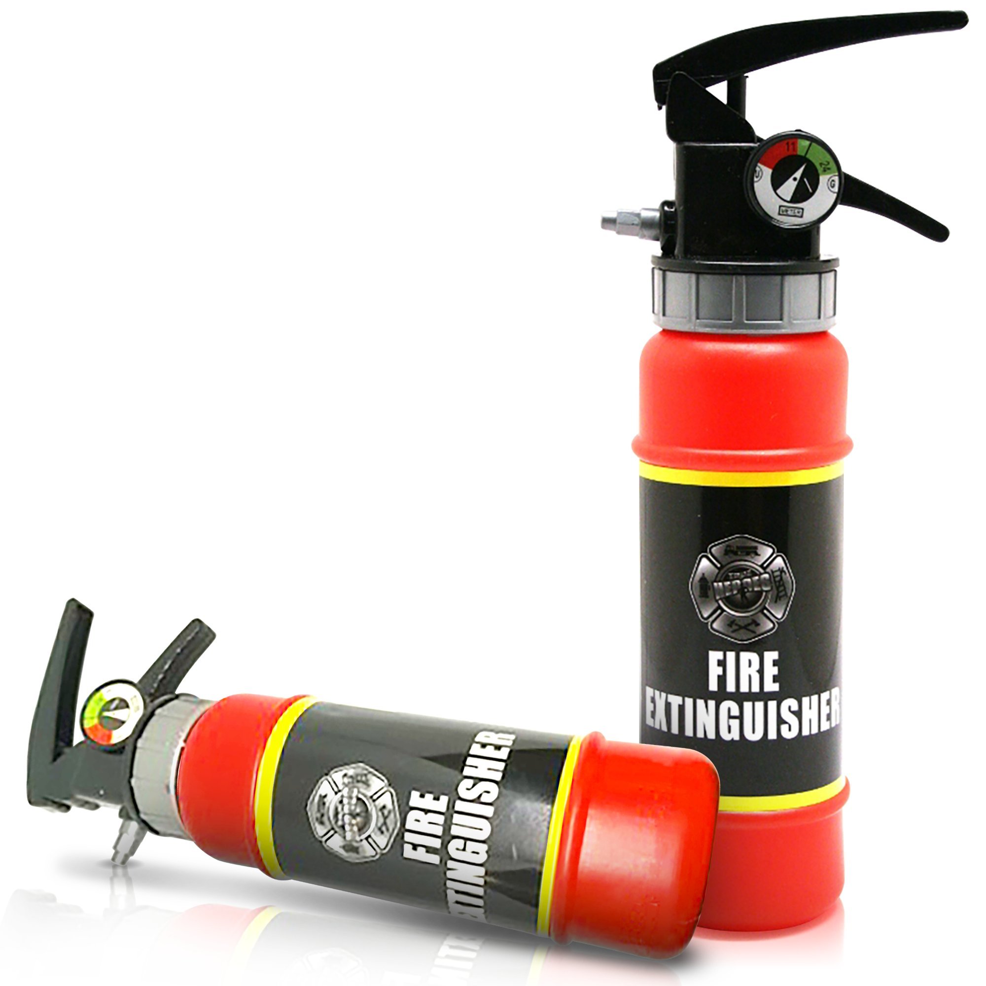 ArtCreativity Fire Extinguisher Squirter Toy - Pack of 2-9 Inch Water Extinguisher with Realistic Design - Great Firefighter Accessories for Kids - Fun Outdoor Summer Toy, Novelty Gag Gift