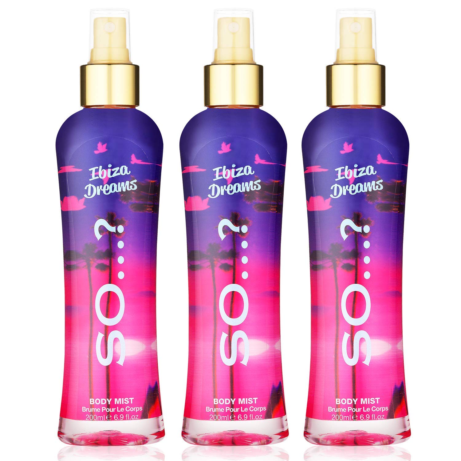 So…? Summer Escapes Womens Ibiza Dreams Body Mist Fragrance Spray 200ml Bundle (Pack of 3)