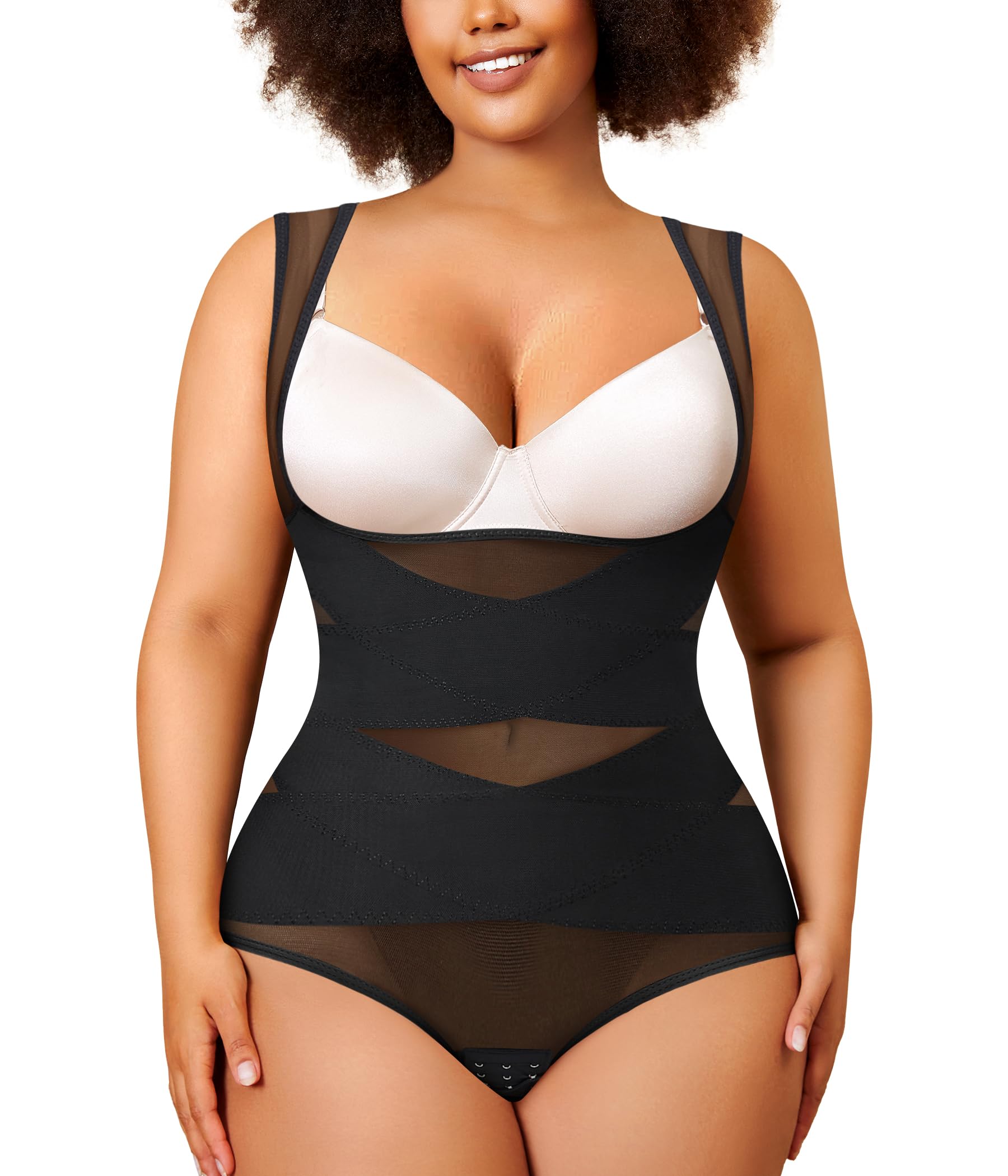 NebilityPlus Size Shapewear Bodysuit for Women Tummy Control Body Shaper Seamless Faja Colombian Waist Trainer Girdle