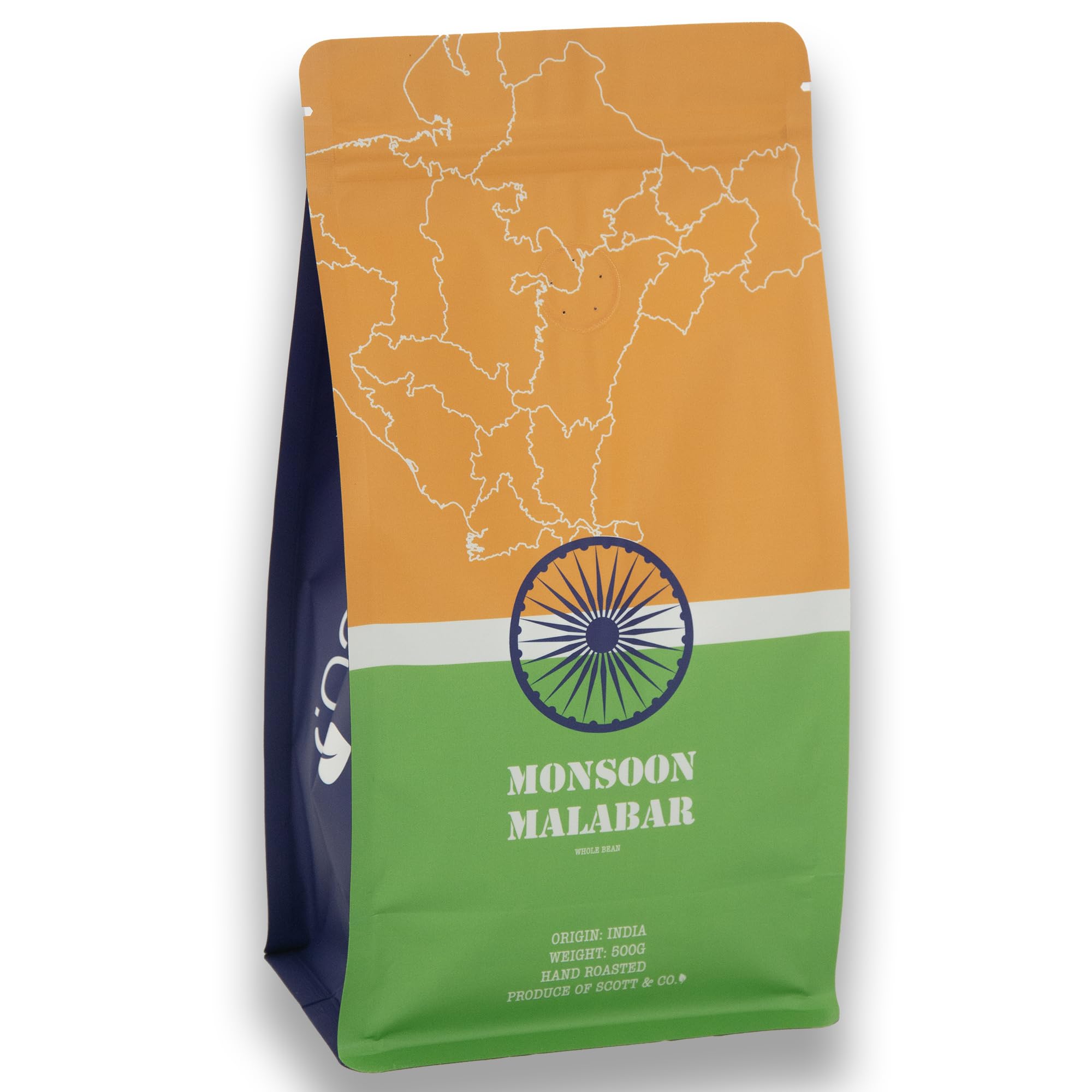 Monsoon Malabar Coffee Beans. Dark Roast Whole Coffee Beans, Single Origin. 500g