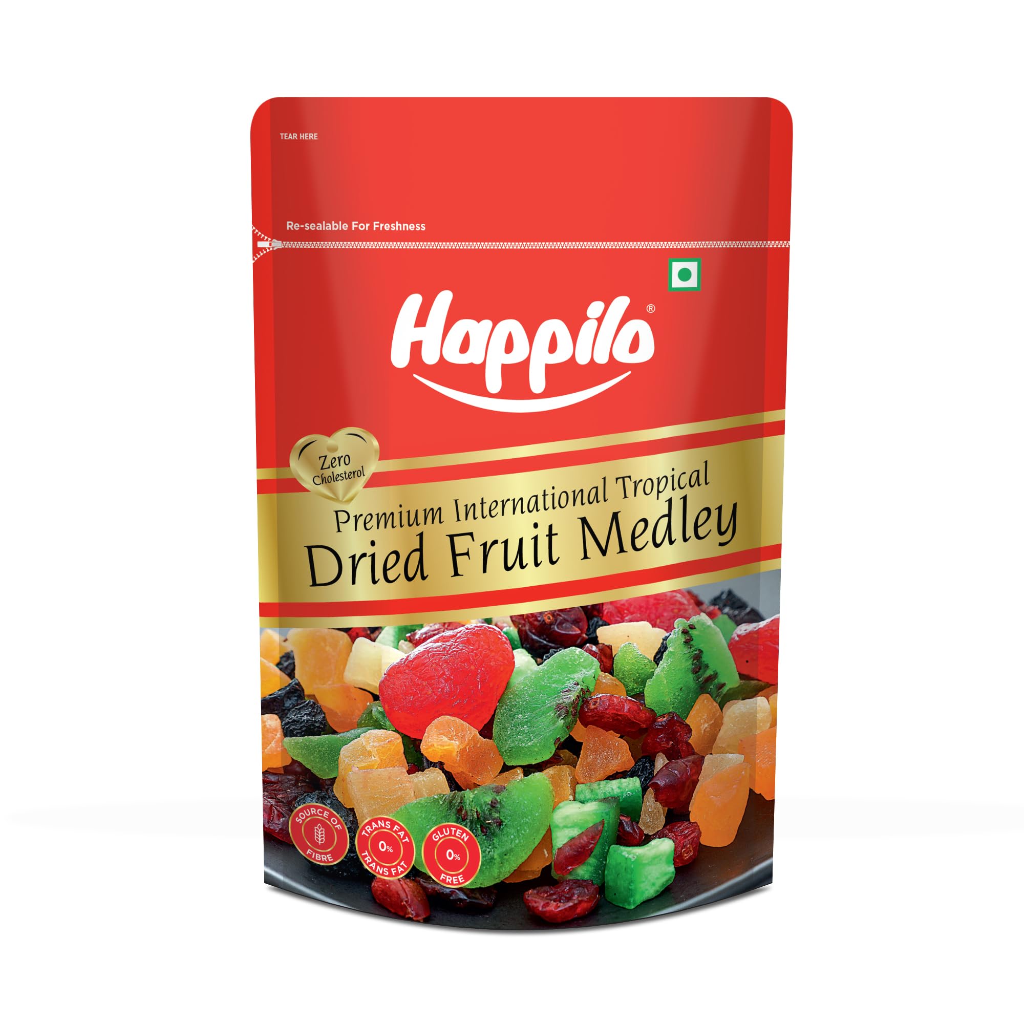 Happilo Premium International Dried Tropical Fruit Medley 200g | Wholesome & Vitamin Rich Healthy Snack | No Artificial Colors, Gluten Free, No Preservatives