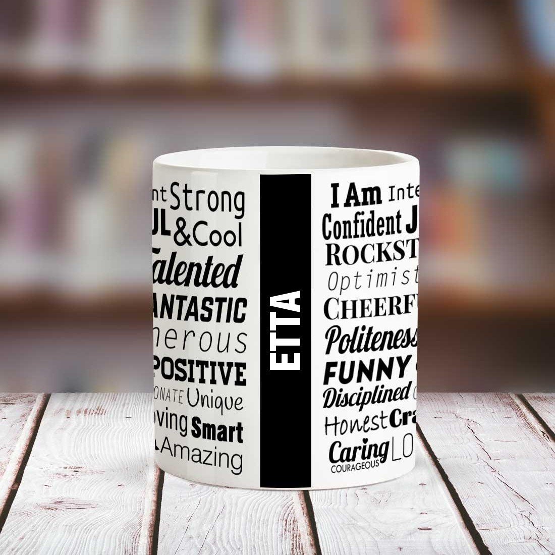 Huppme ETTA Good Personality White Ceramic Coffee Name Mug