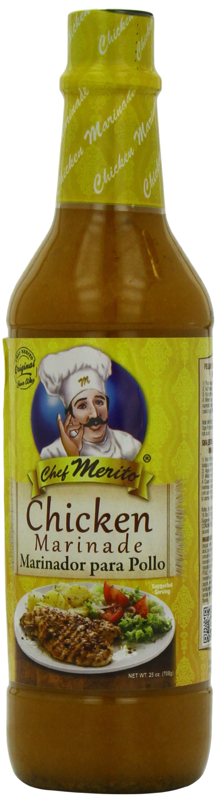 Chef Merito® | Chicken Marinade | 25 Ounces | Pack of One | Large Bottle | Authentic Flavor