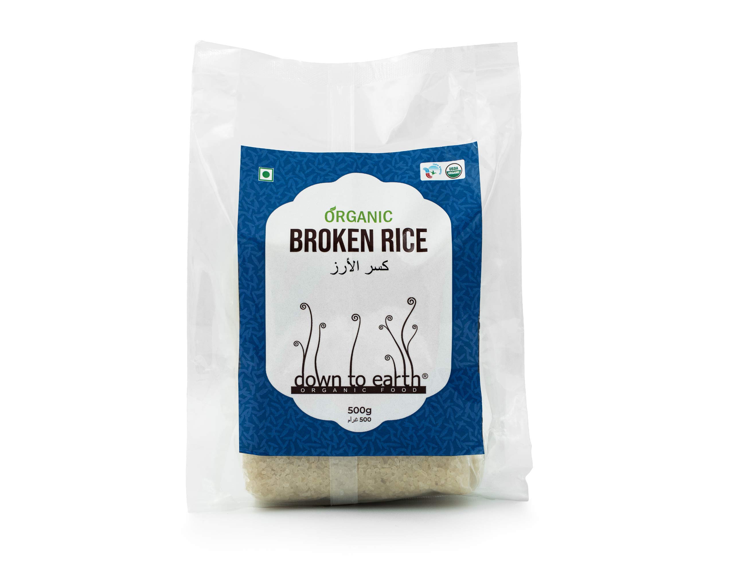 Down To Earth Organic Food Organic Certified Broken Rice By Down To Earth; Nutritious| Healthy; Broken Basmati Rice; Excellent In Taste Broken White Rice 500G