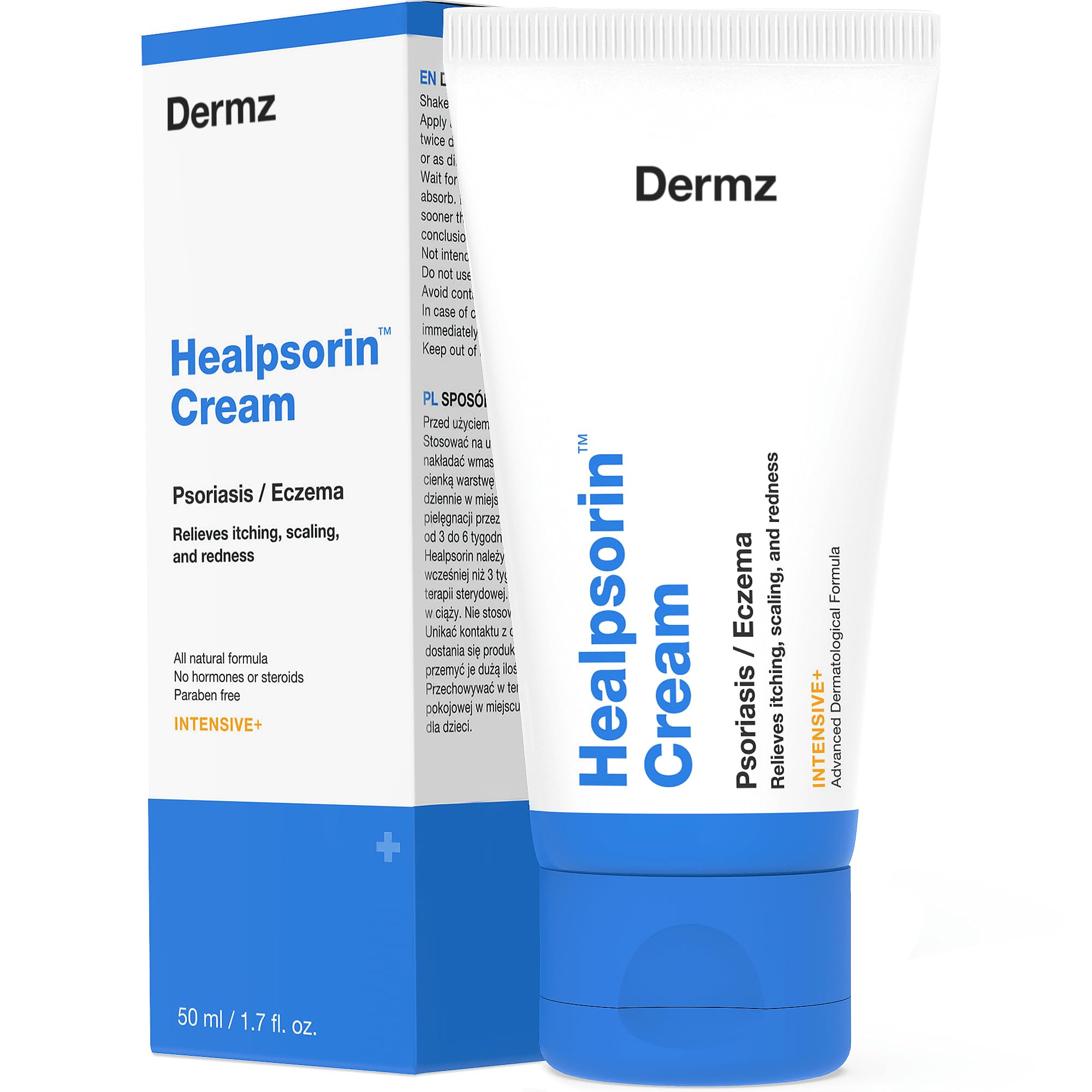 Healpsorin Eczema Cream. Hydrocortisone Free Psoriasis Cream for Skin. Helps with Dermatitis & Itchy, Dry & Flaky Skin. 50ml