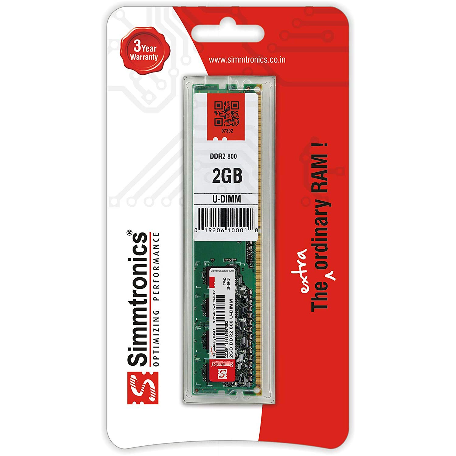 Simmtronics 2GB DDR2 Desktop RAM 800 MHz (PC 6400) With 3 Year Warranty